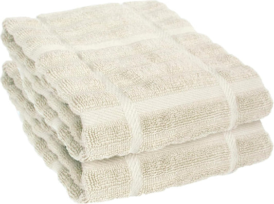 All-Clad Solid Kitchen Towels: Highly Absorbent, Super Soft Long Lasting - 100% Cotton, 17"x30" Tea Towels for Cleaning & Drying Dishes, Pans, Glassware, or Countertops, (2-Pack), Almond
