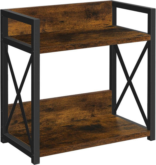 YINMIT Countertop Shelf Organizer,Coffee Bar Accessories,Spice Rack,Coffee Counter Shelf,2 Tier Coffee Organizer Station for Mugs,Cups,Cream,Syrup(Rustic Brown,Large)