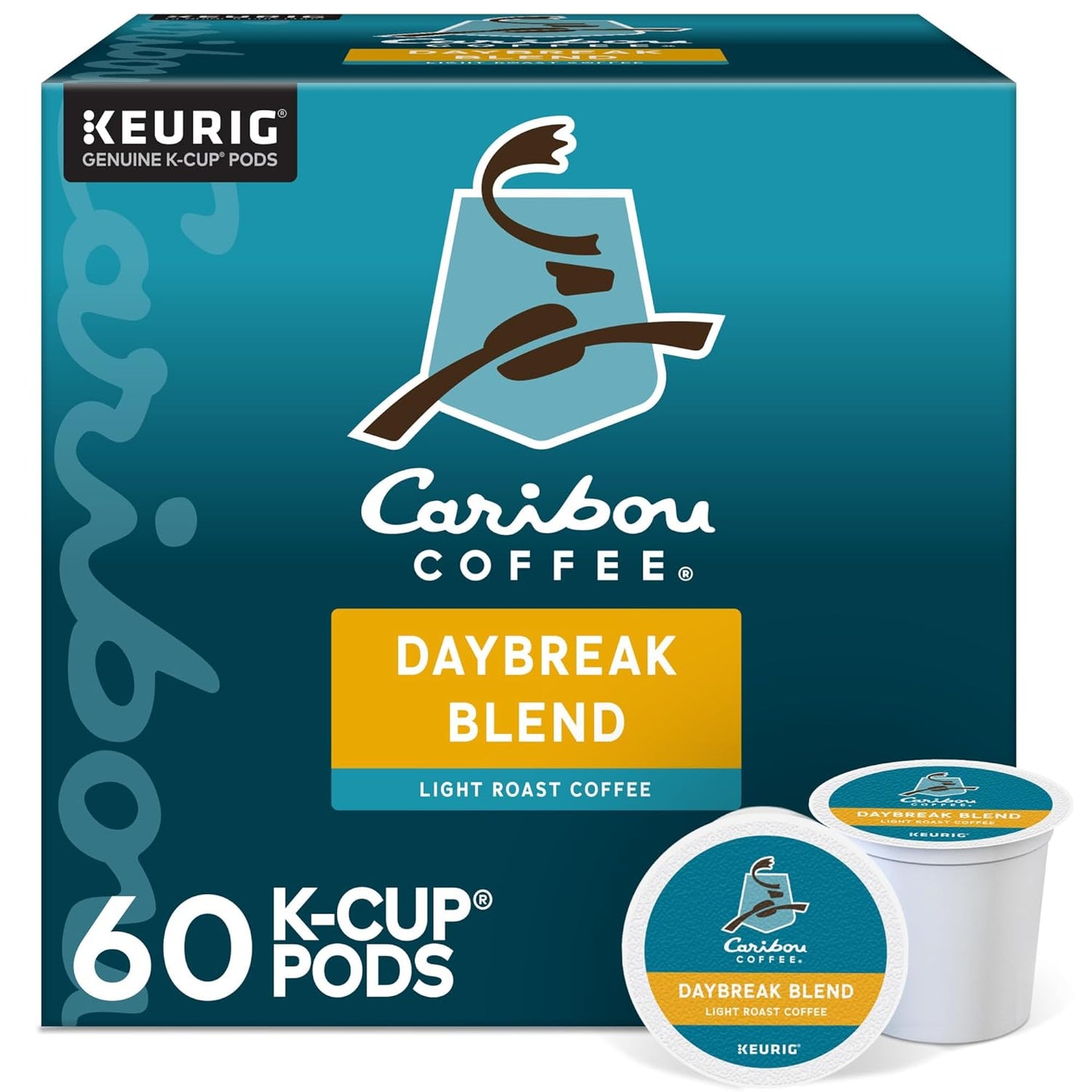 Caribou Coffee Daybreak Blend Keurig Single-Serve K-Cup Pod, Light Roast Coffee(Pack of 6, 60 Count Total)