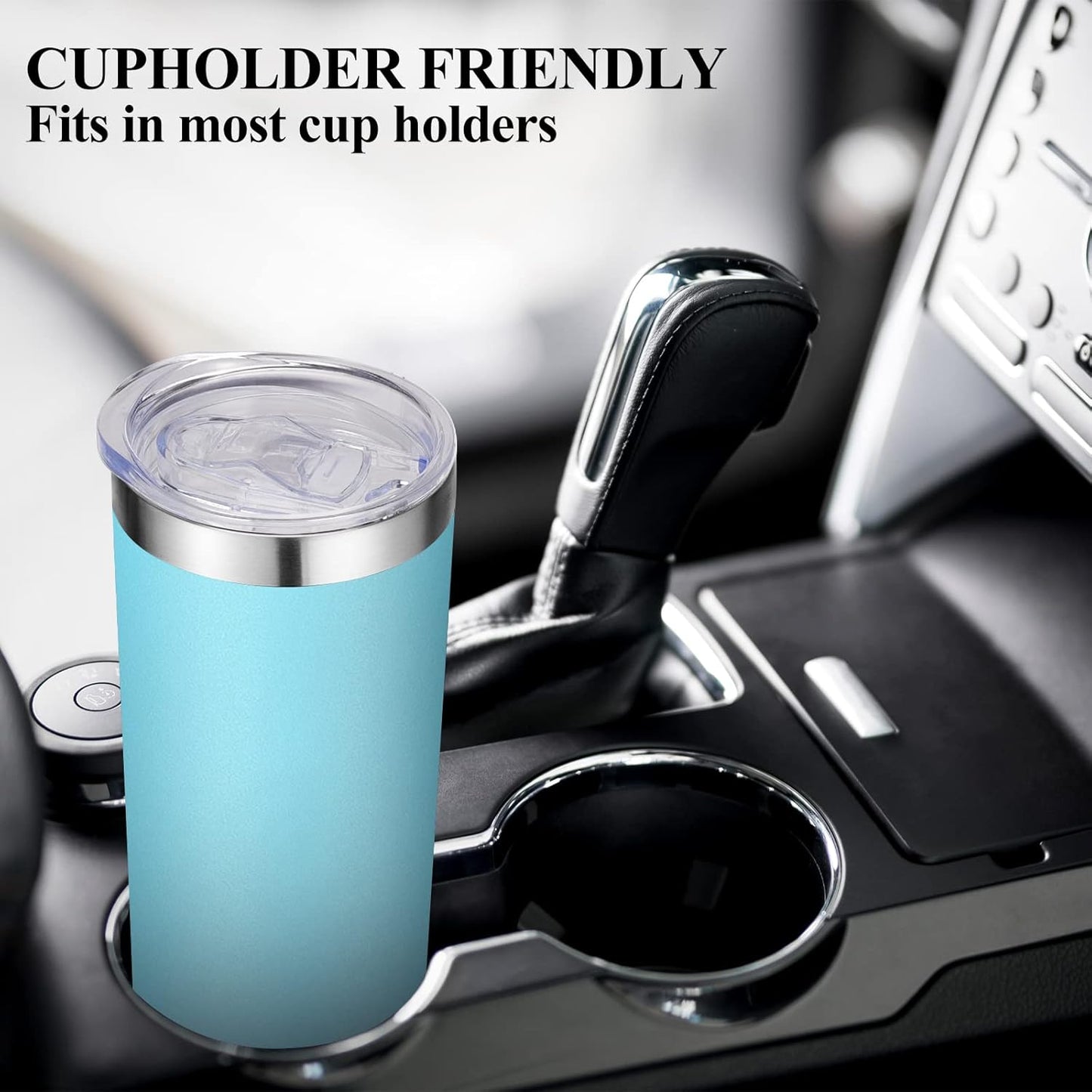 VEGOND Stainless Steel Skinny Tumbler, 20 oz Vacuum Insulated Tumbler with Lid and Straw, Double Wall Coffee Cup, Travel Mug for Cold Hot Drinks, Blue 1 Pack