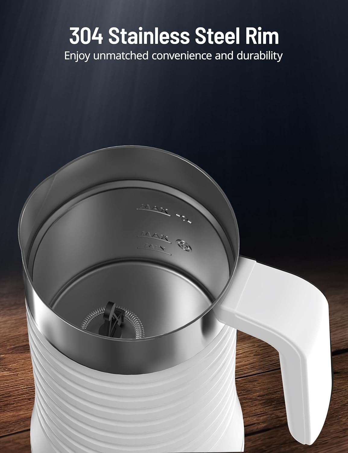 Milk Frother and Steamer, Airyoyo 4-in-1 Milk Frother,Electric Milk Frother Hot& Cold Foam Temperature Control, Auto Shut-Off Frother for Coffee Latte