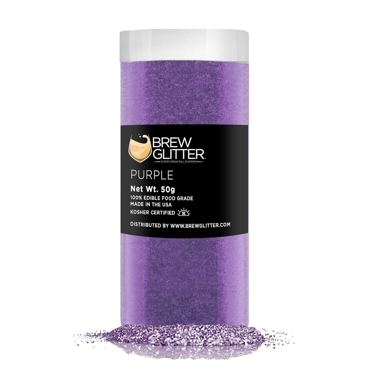 Purple BREW GLITTER Edible Glitter For Drinks, Cocktails, Beer, Garnish Glitter & Beverages | KOSHER & HALAL Certified | 100% Edible & Food Grade | Vegan, Gluten, Nut Free (50g, Purple)