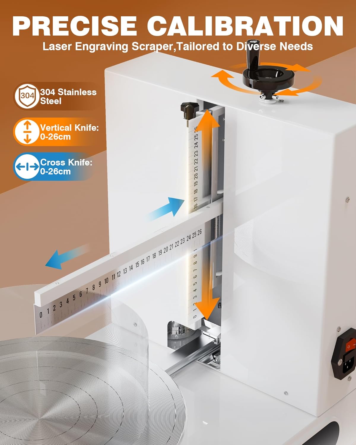 PYY Cake Decorating Machine - Automatic Cake Cream Spreading Machine for 4" to 14" Cake Icing Machine 60-320 RPM with Graduated Scrapers Electric Cake Turntable for Cake Frosting Machine White
