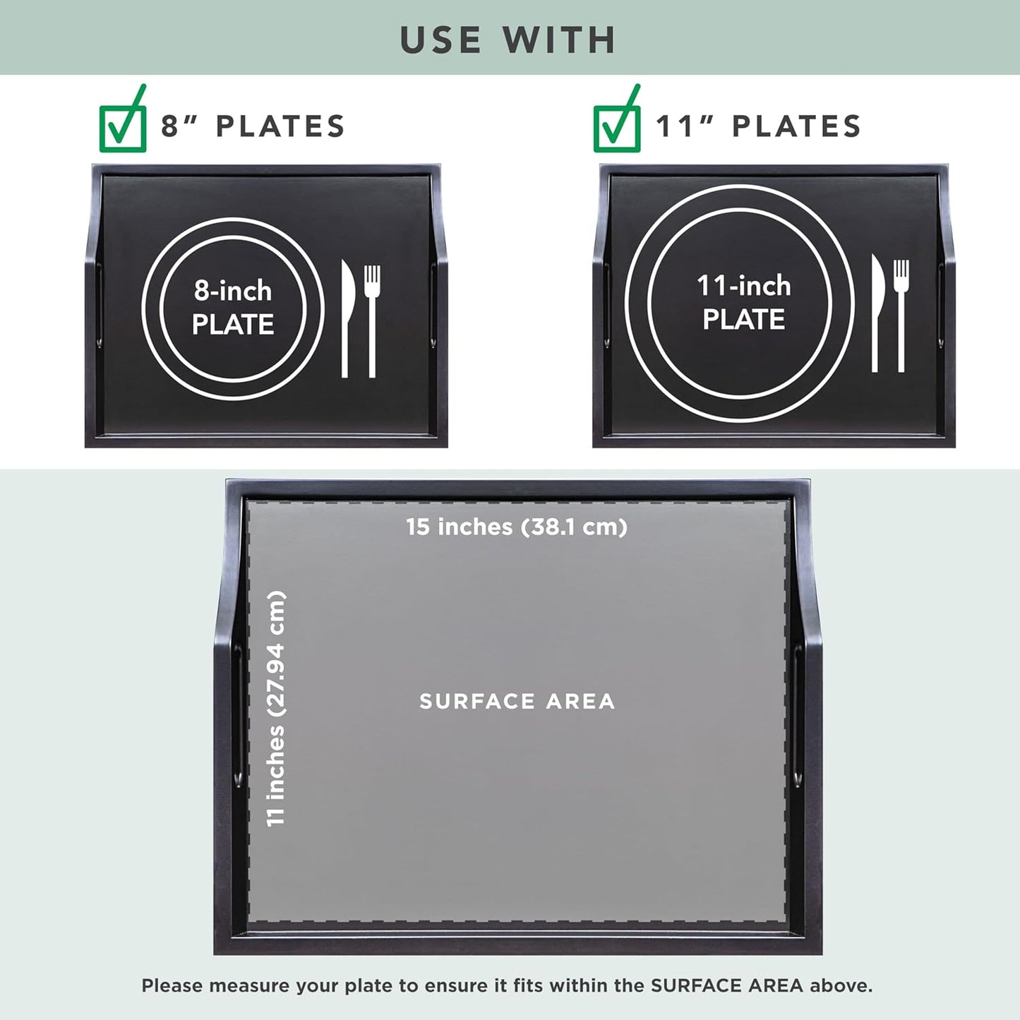 ROSSIE HOME Wood Bed Tray Lap Desk - Set of Two - with Hyacinth Storage Basket - Buffalo Check - Fits up to 15.6 Inch Laptops - Style No. 70108