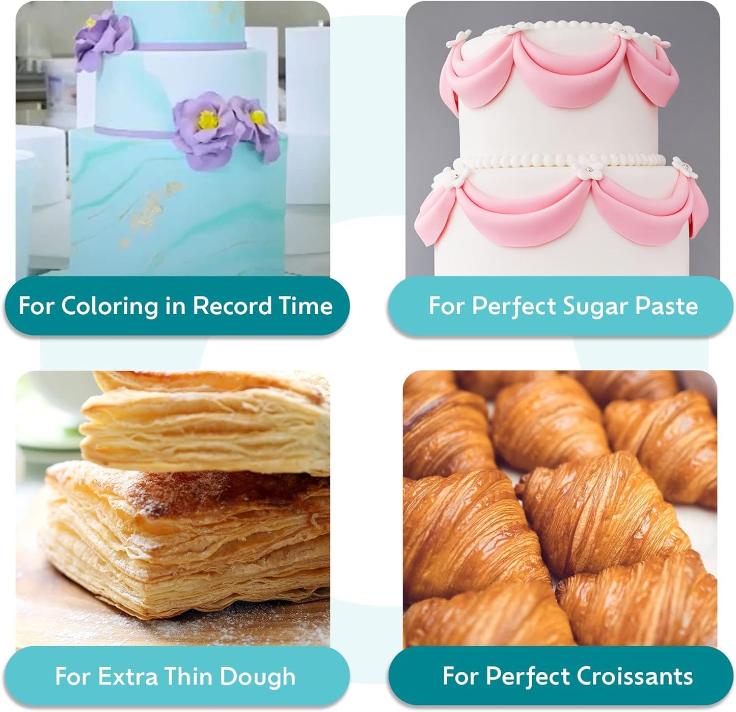 Manual Dough Sheeter Machine - Sfogliafacile NSF Manual Pasta Maker Machine for Icing, Marzipan and Puff Pastry | Easy Install Dough Sheeter Machine for Home or Small Commercial Kitchens