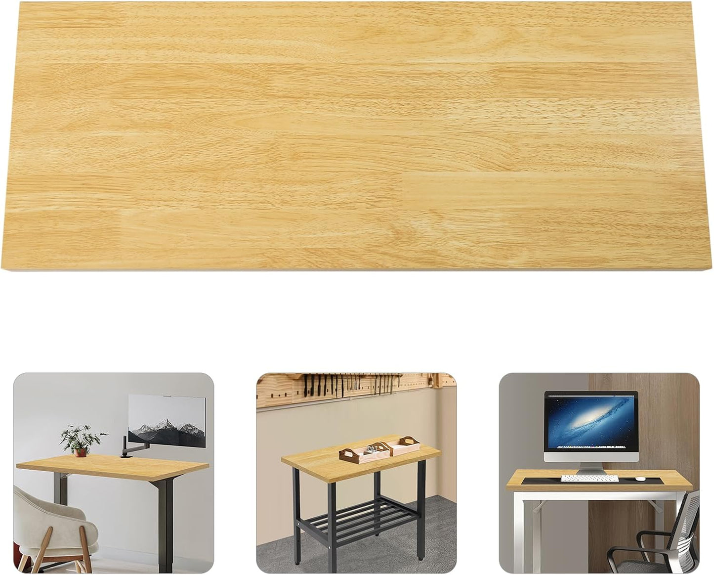 Butcher Block Countertop | 30x12in Wood Board Countertop | DIY Washer Dryer/Island/Kitchen Counter top | countertop Cutting Board | 1102lbs Load Capacity | Wood Color | NO Base Legs, 1.38in Thick