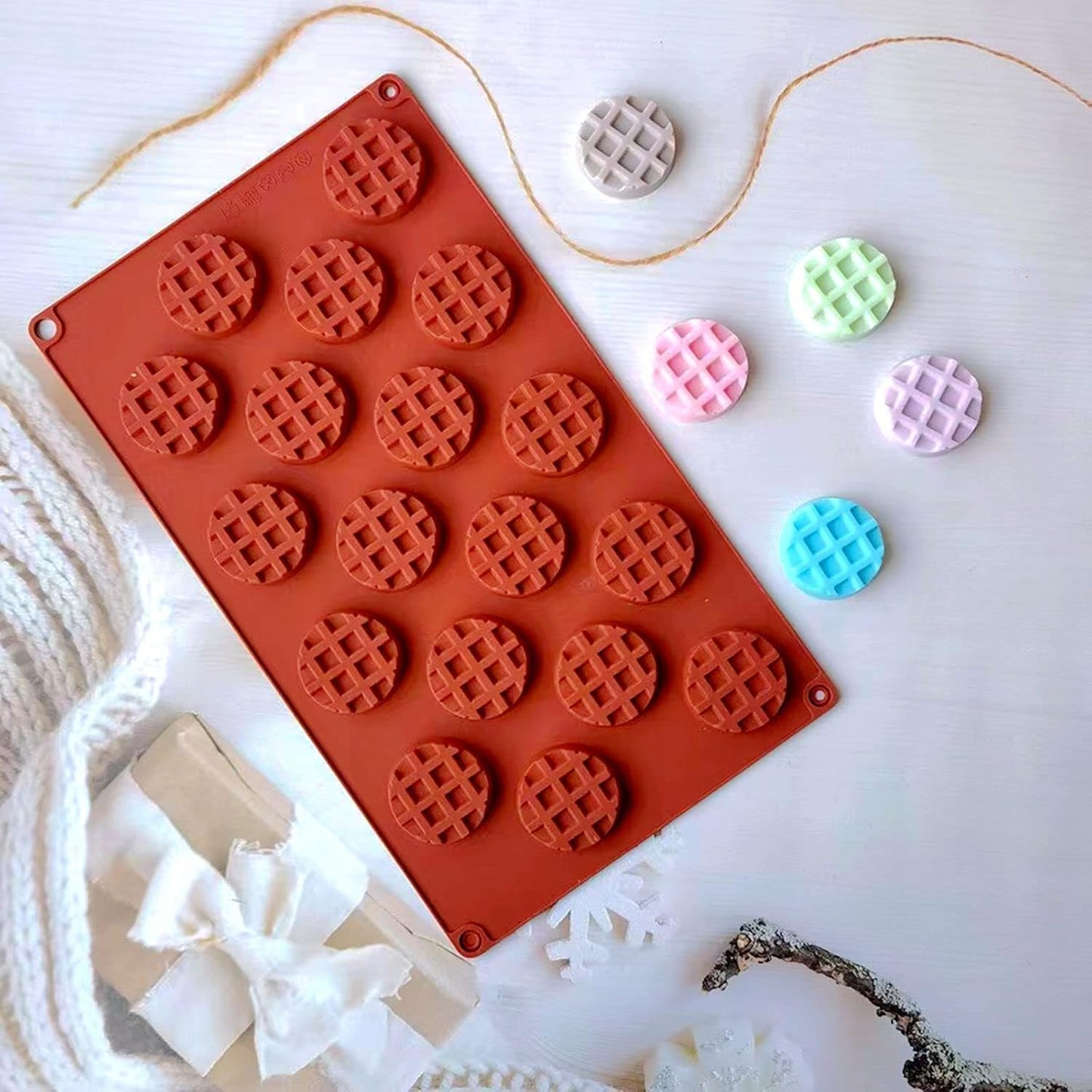 Silicone Waffle Mold Set, 2PCS/Set 18 Cavity Mini Silicone Waffle Mold Waffle Making Mold, Non-stick Cake Cookie Chocolate Making Mold for Baking