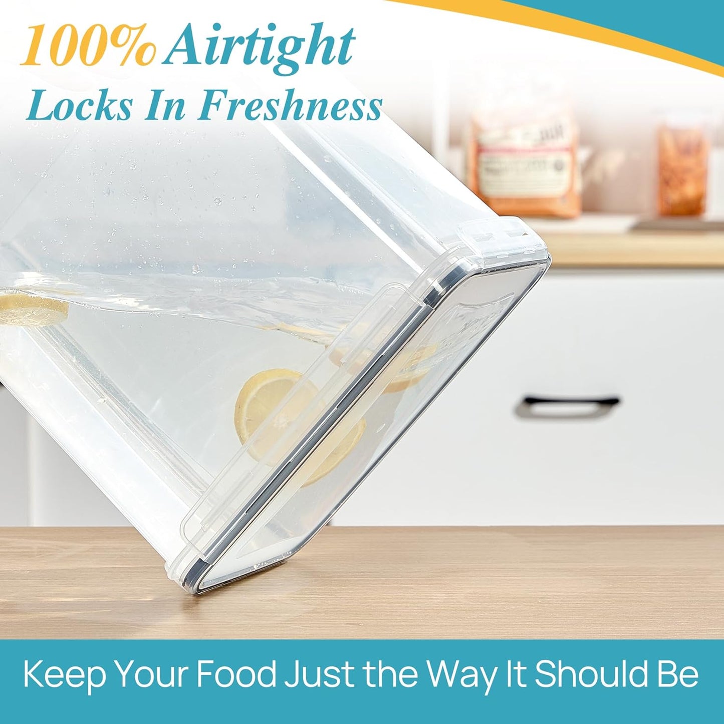 Vtopmart 8.5L 2 Pack Extra Large Flour Sugar Storage Containers for 20lbs flour, Airtight Kitchen Pantry Organization Canisters with Lids for Bulk food, Rice, Baking Supplies, BPA Free, Black