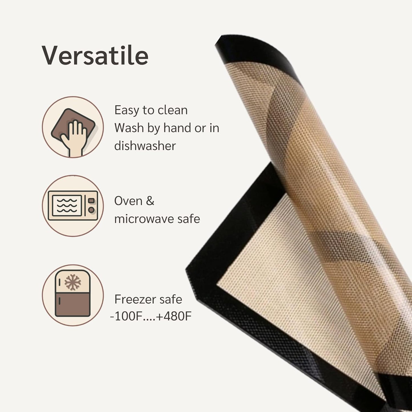 NonStick Baking Mats for 15 inch Sheets 2-Pack | Silicone Nonstick Baking Mats 10 x 15 inches | Cookie Sheet Mat 10x15 | | Silicon Mats 15x10 in