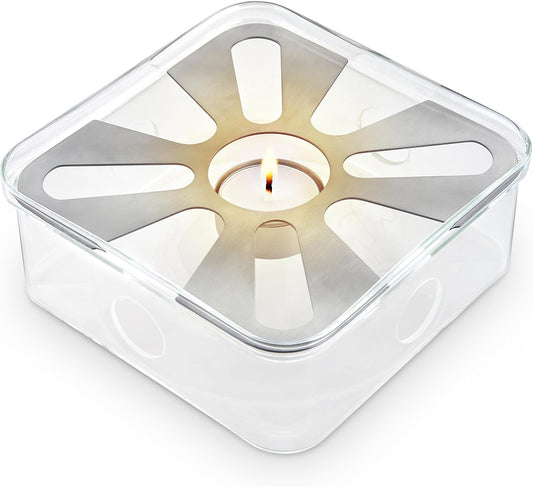 Teabloom Radiance Square Tea Warmer with Tealight Candle – Elegant Base for All Teapot Shapes