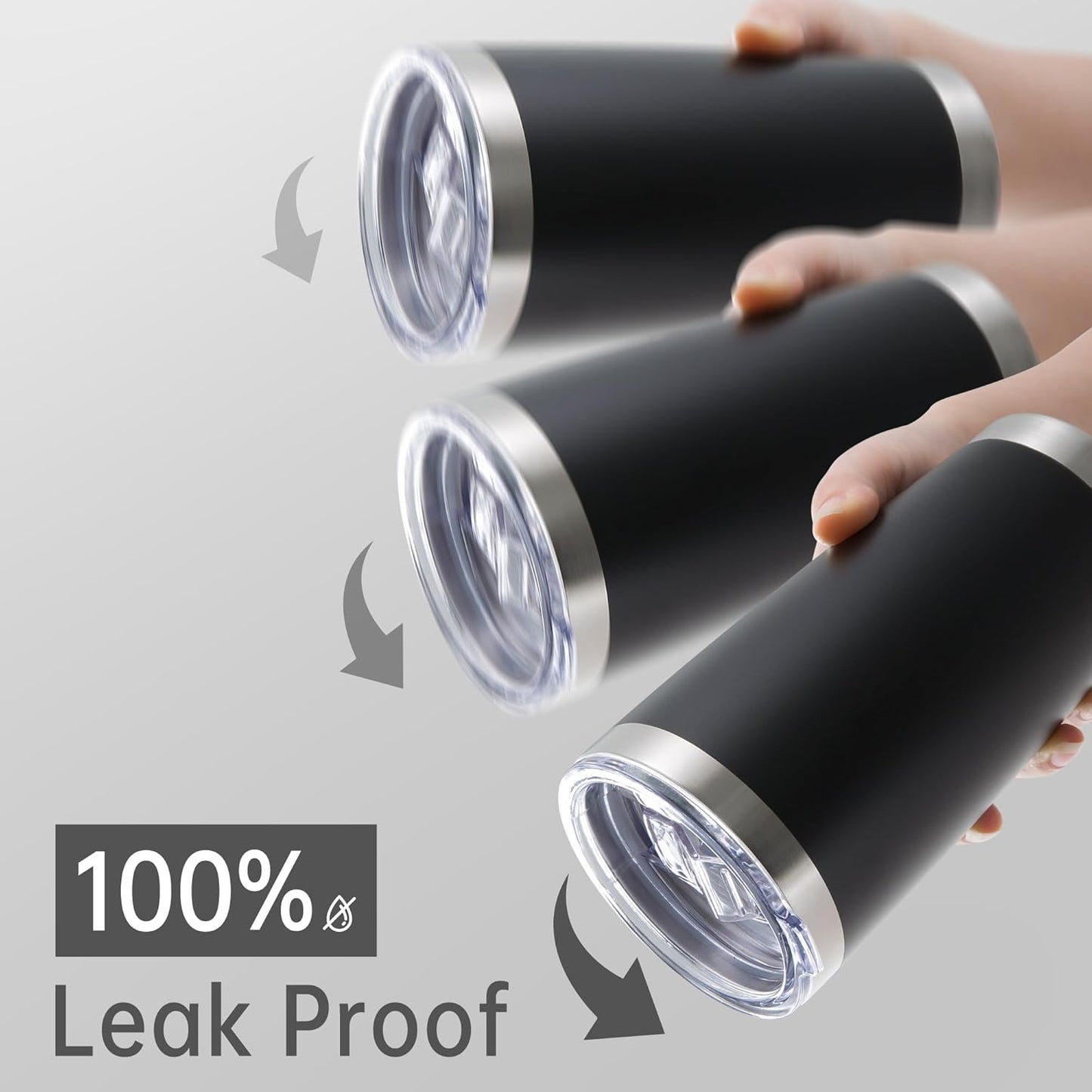 20 oz Tumbler Stainless Steel Tumblers with Lid Double Wall Vacuum Insulated Coffee Mug 20oz Powder Coated Cup for Hot and Cold Drinks, Black, 1 pack