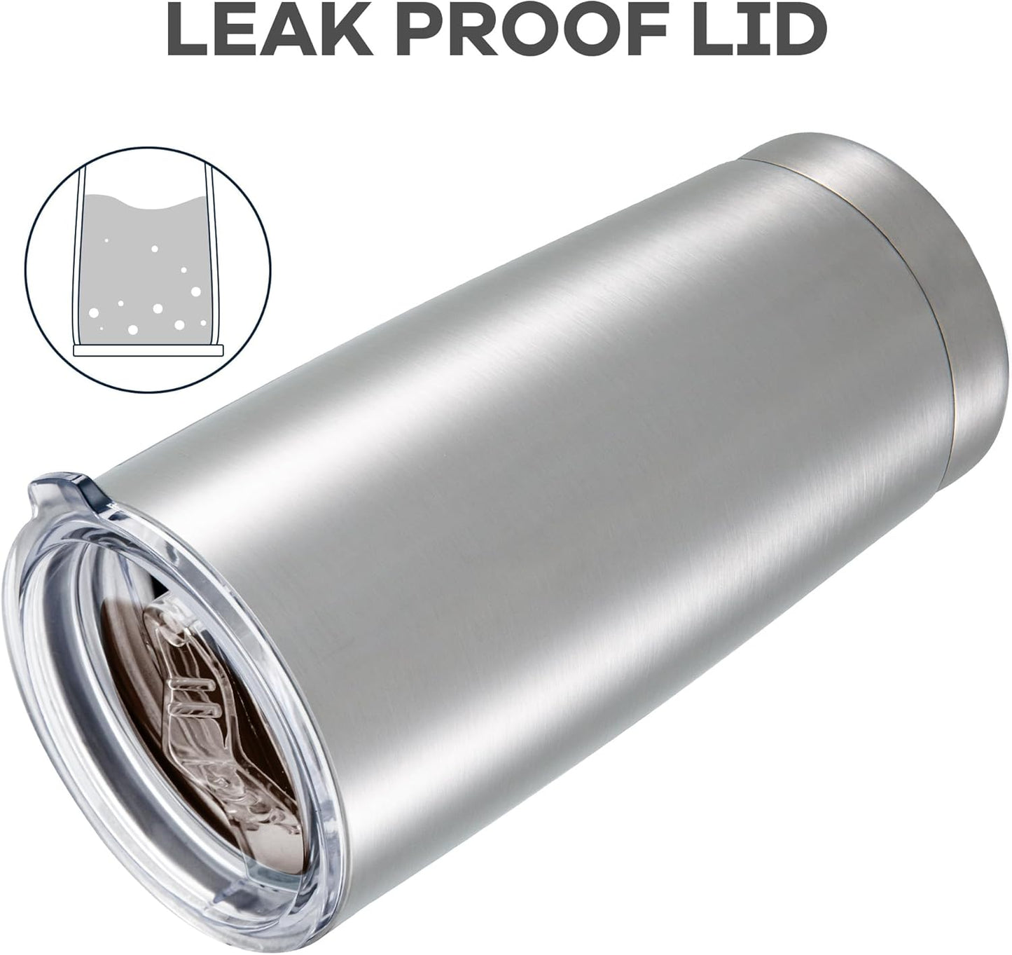 20 oz Tumbler with Lid Stainless Steel Insulated Tumblers Bulk Double Wall Vacuum Cups Powder Coated Travel Mug Keep Drinks Cold and Hot, Stainless Steel, 4 Pack