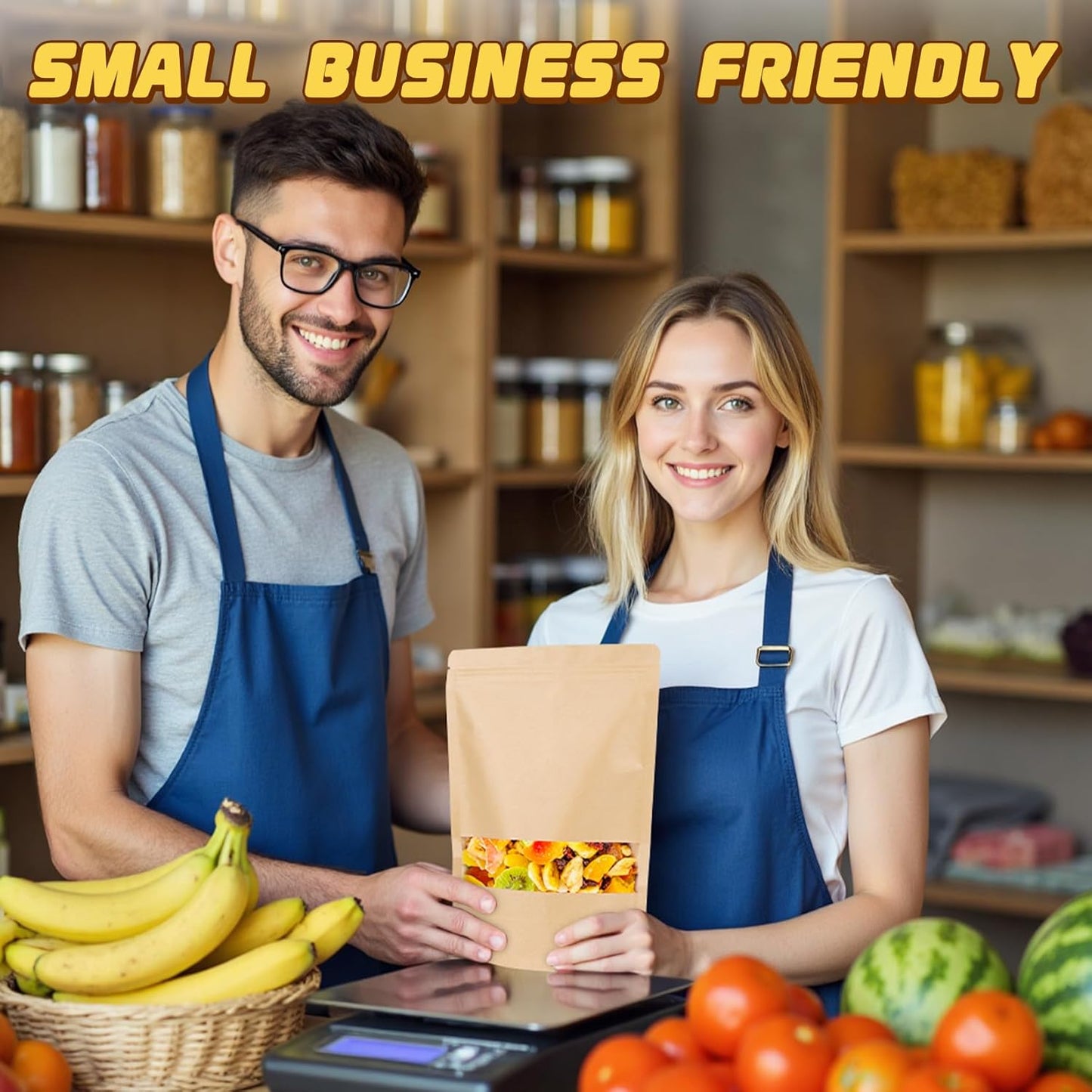 Resealable Smell Proof Bag, 50 Pcs Zip Lock Bags with Window, Reusable Snack Bags, Stand Up Pouches Heat Sealable, Food Storage Baggies for Cookies, Herbs, Tea, Coffee, Spice, Jerky