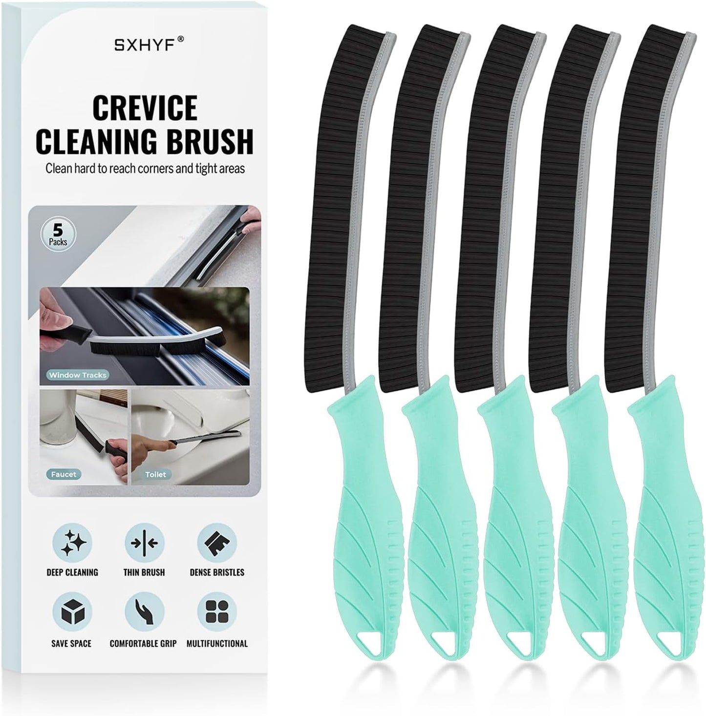 SXhyf Crevice Cleaning Brush - Grout Scrub Brush, House Cleaning Supplies, Gap Cleaning Tools, Home Essentials, Gifts for Women Men, Hard Bristle Crevice Cleaner Brush for Household Use, Bathroom