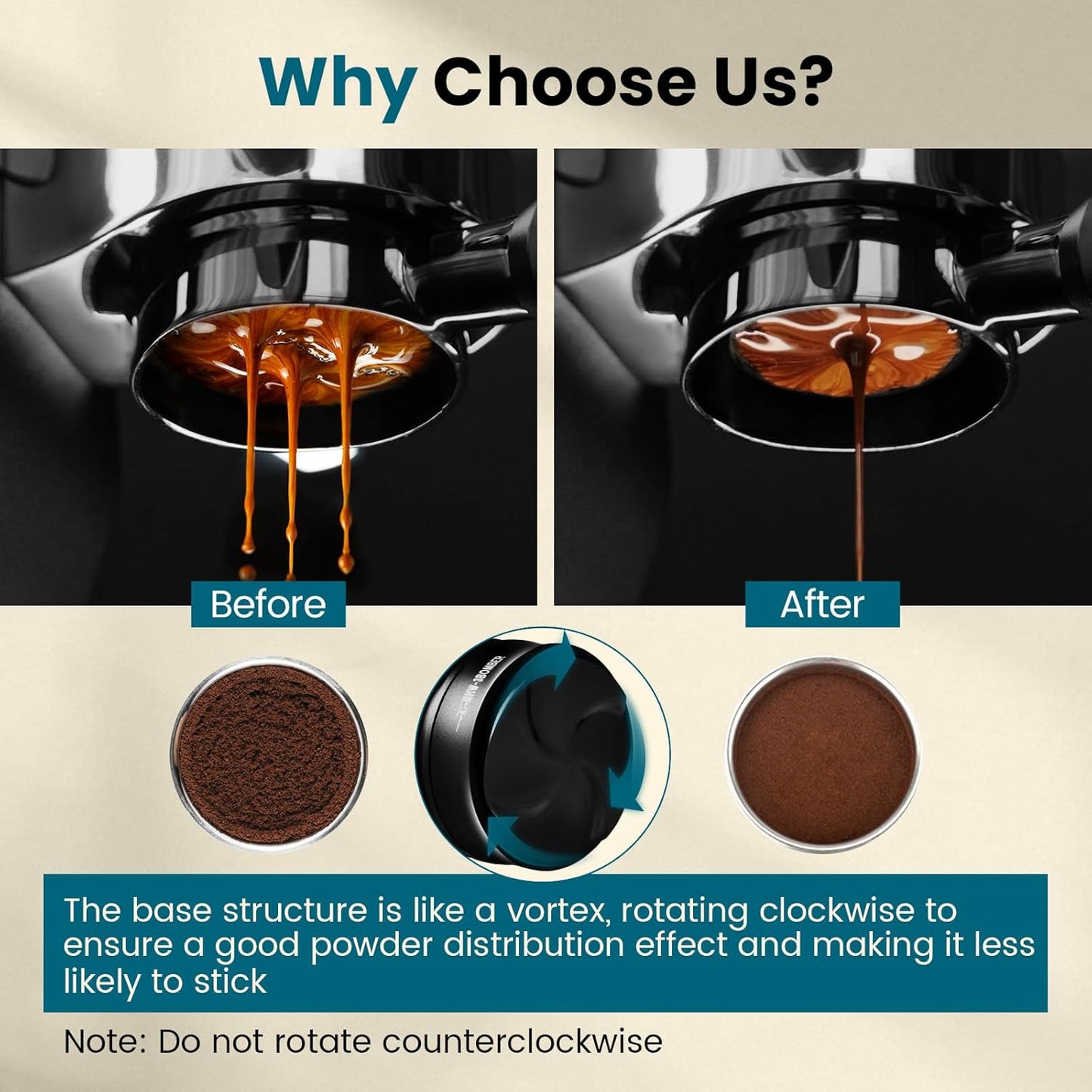 MHW-3BOMBER 51mm Coffee Distributor, Gravity Espresso Distribution Tool with Adaptive Height for Barista, Coffee Leveler for 51mm Portafilter, Black, Astra Distributor, T7019-OS