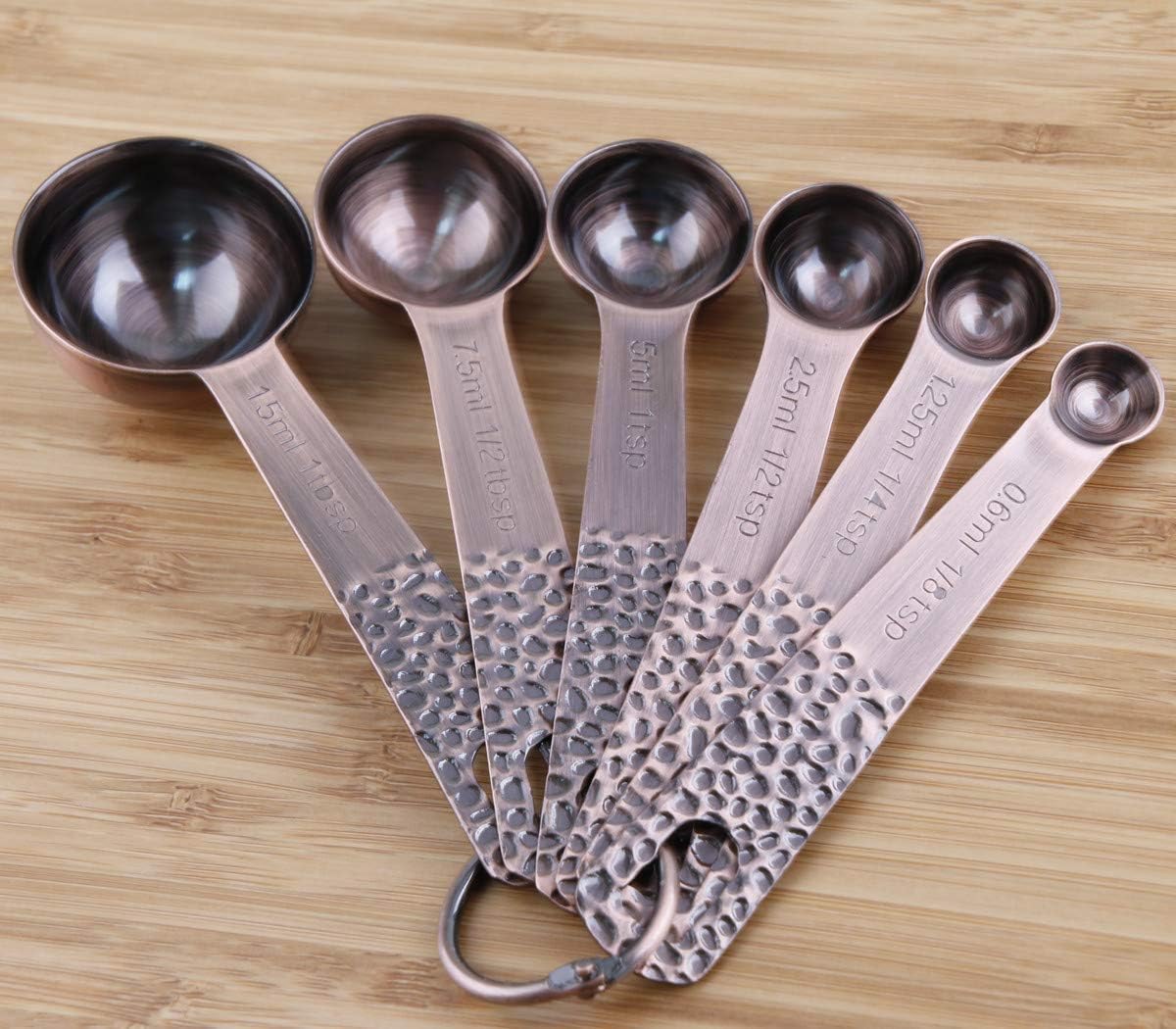 Copper Measuring Cups and Spoons Set 13, Stainless Steel Measuring Cups and Spoons Set for Baking and Kitchen, Metal Metric & US Measuring Set