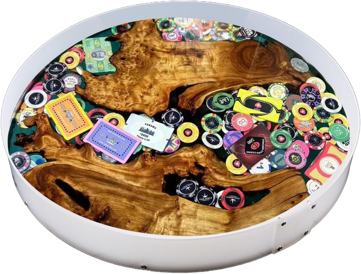 Resin Mold Large Round Deep -Kalinta 20inch Reusable Epoxy Round Molds for Resin Clock, Serving Tray Board, End Table，Floral Preservation Bouquet