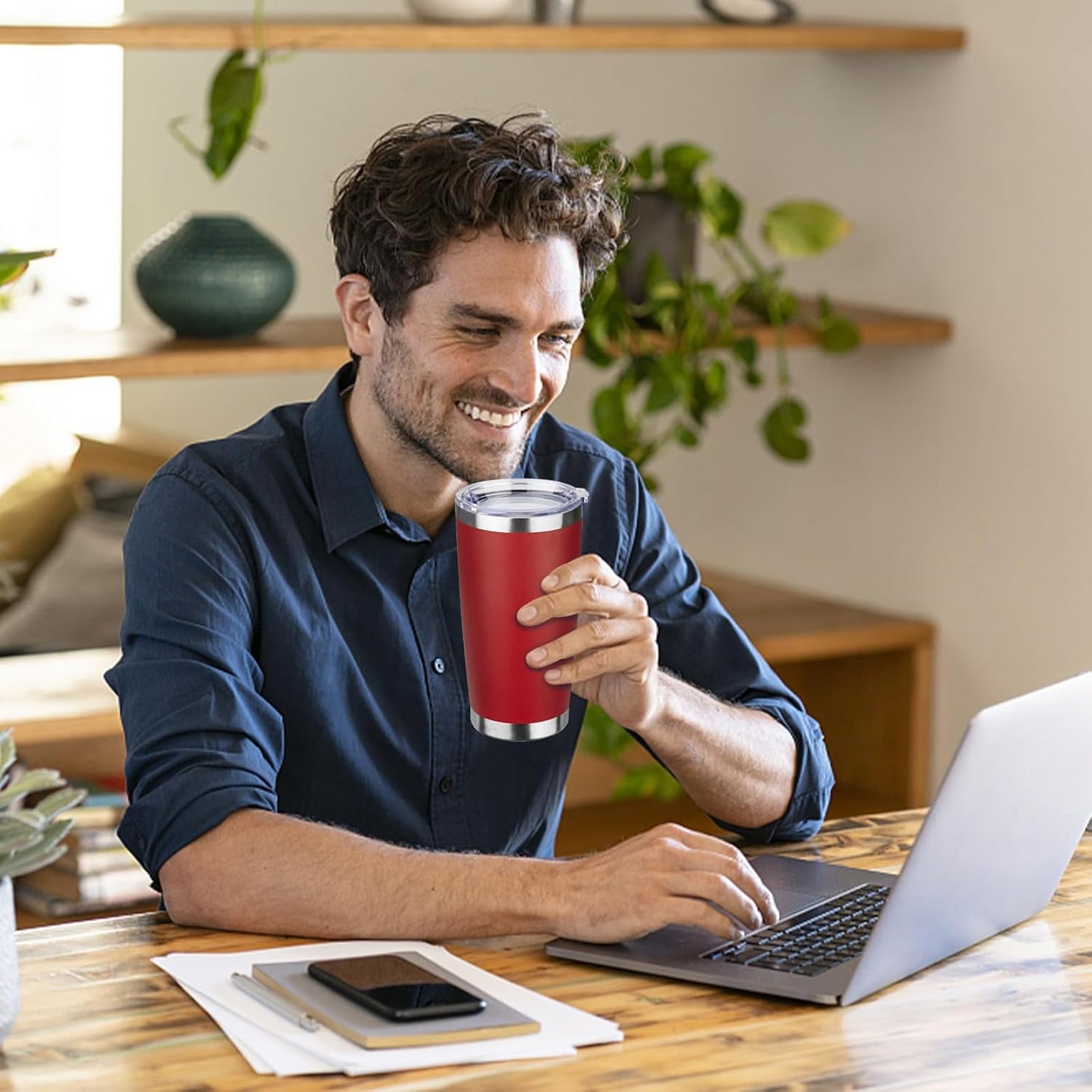 StarSpeed 20oz Tumbler Bulk with Lid, Stainless Steel Insulated Tumblers Double Wall Vacuum Insulated Travel Mug, Powder Coated Coffee Cups for Hot and Cold Drinks(Wine Red,1)