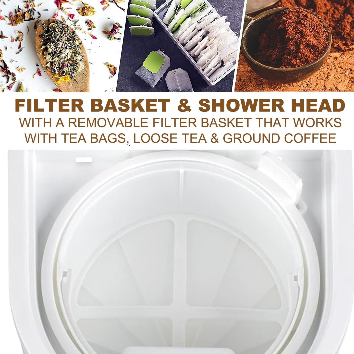 LITIFO Iced Tea Maker and Iced Coffee Maker Brewing System with 2.5-quart Pitcher, sliding strength selector for Taste Customization, Stainless Steel (White)