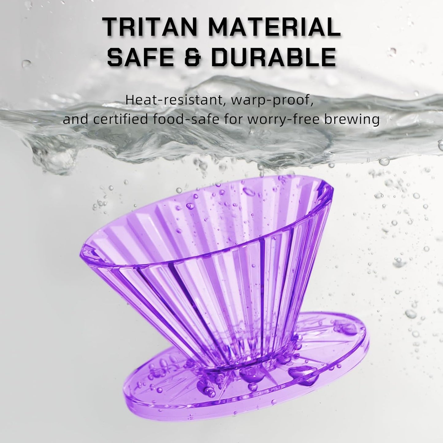 MAVO Pour Over Coffee Dripper, Detachable Hand Drip Brewer, Pour Over Coffee Maker, Compatible with V01 Paper Filters & Wave Filter 155, Purple