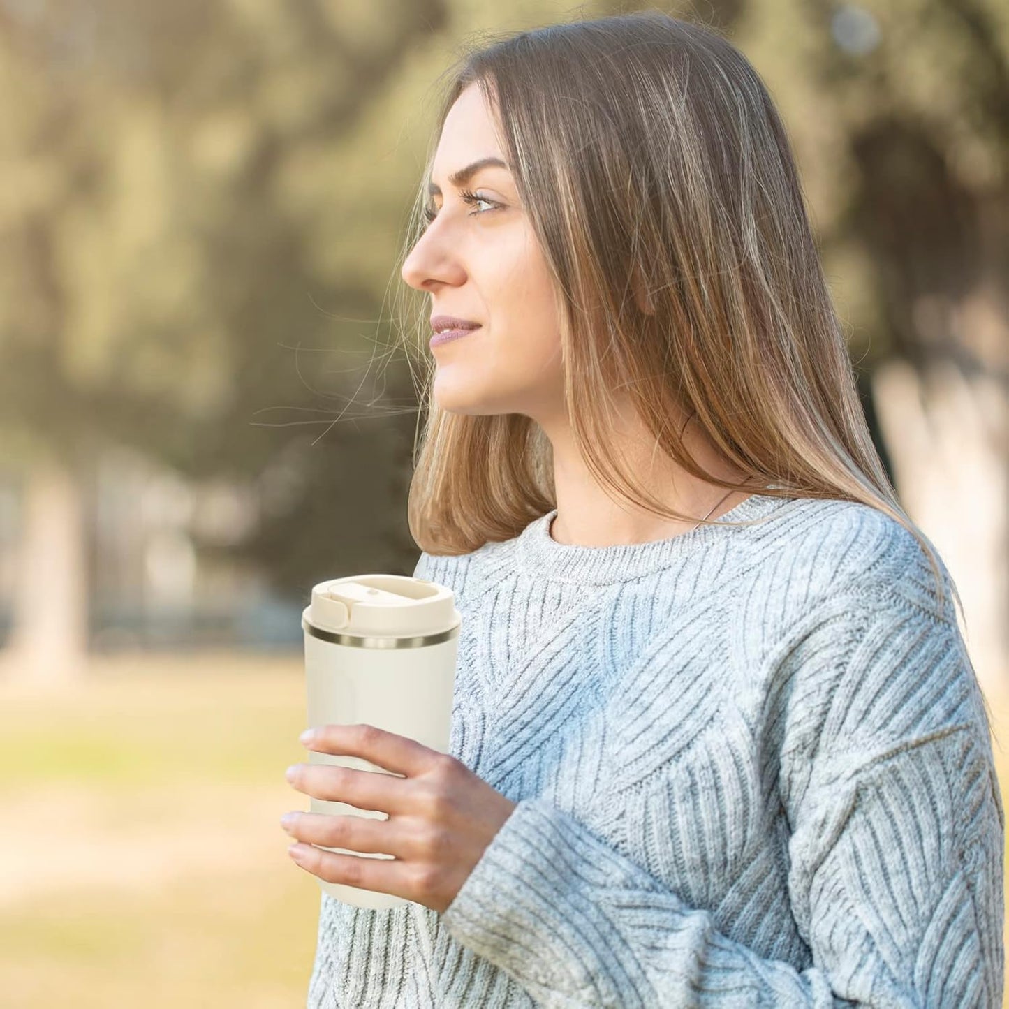 12OZ Travel Coffee Mug, Double Walled Stainless Steel Insulated Vacuum Coffee Tumbler, Thermal Cup with Lid, for Hot and Cold Drinks