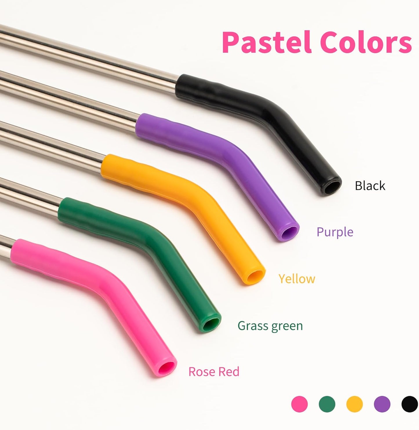 Metal Straws for 20 oz YETI Tumbler Mug, 8.5" Reusable Stainless Steel Drinkin Straws with Silicone Tip for CIVAGO, ALBOR, BJPKPK 20 oz Tumbler