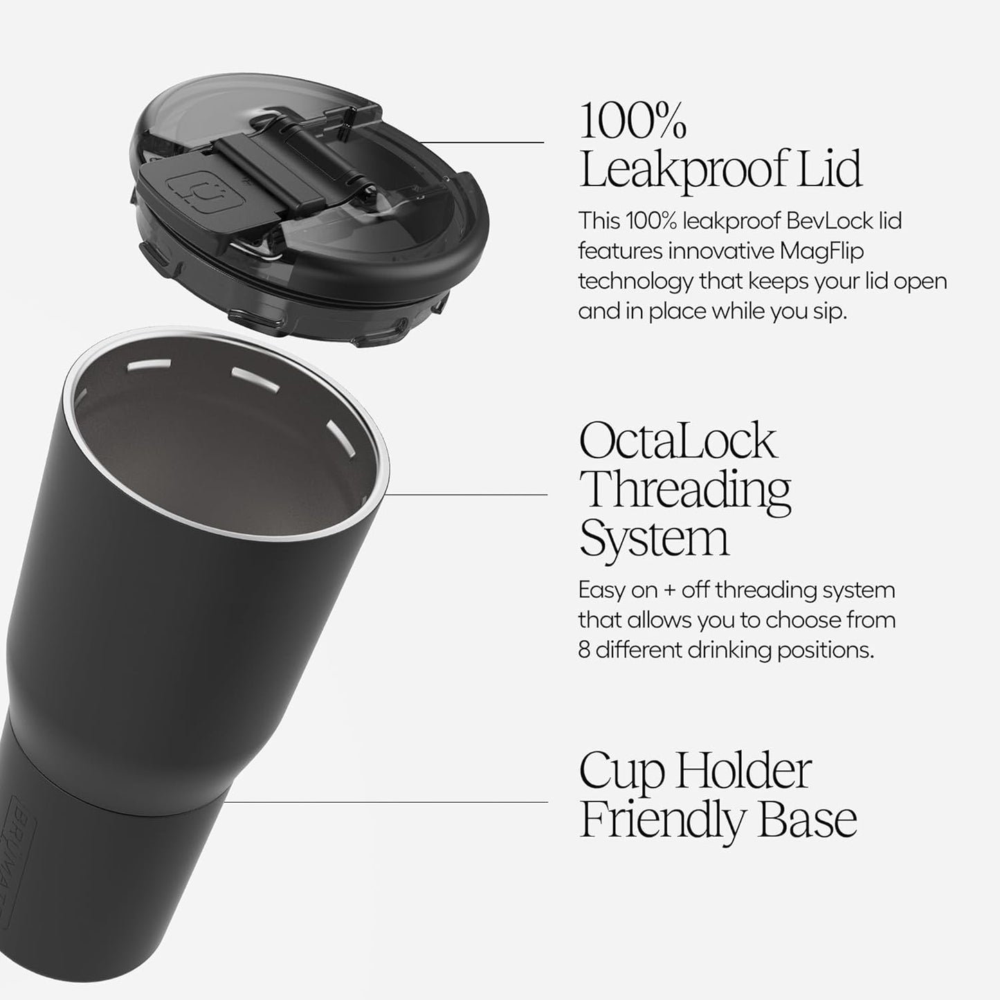 BrüMate Nav 25oz 100% Leak Proof Insulated Travel Tumbler with Magnetic BevLock™ Lid - Double Wall Cup-Holder Friendly Stainless Steel Mug (Lavender)