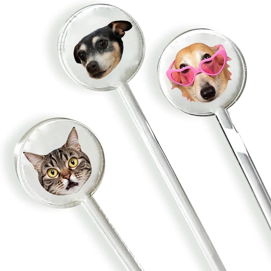 Custom Wedding Dog Stir Sticks, Personalized Pet Acrylic Cocktail Stirrers, Unique Wedding Drink Sticks, Reusable Acrylic Stirrers, Wedding Favors and Decorations Style 2