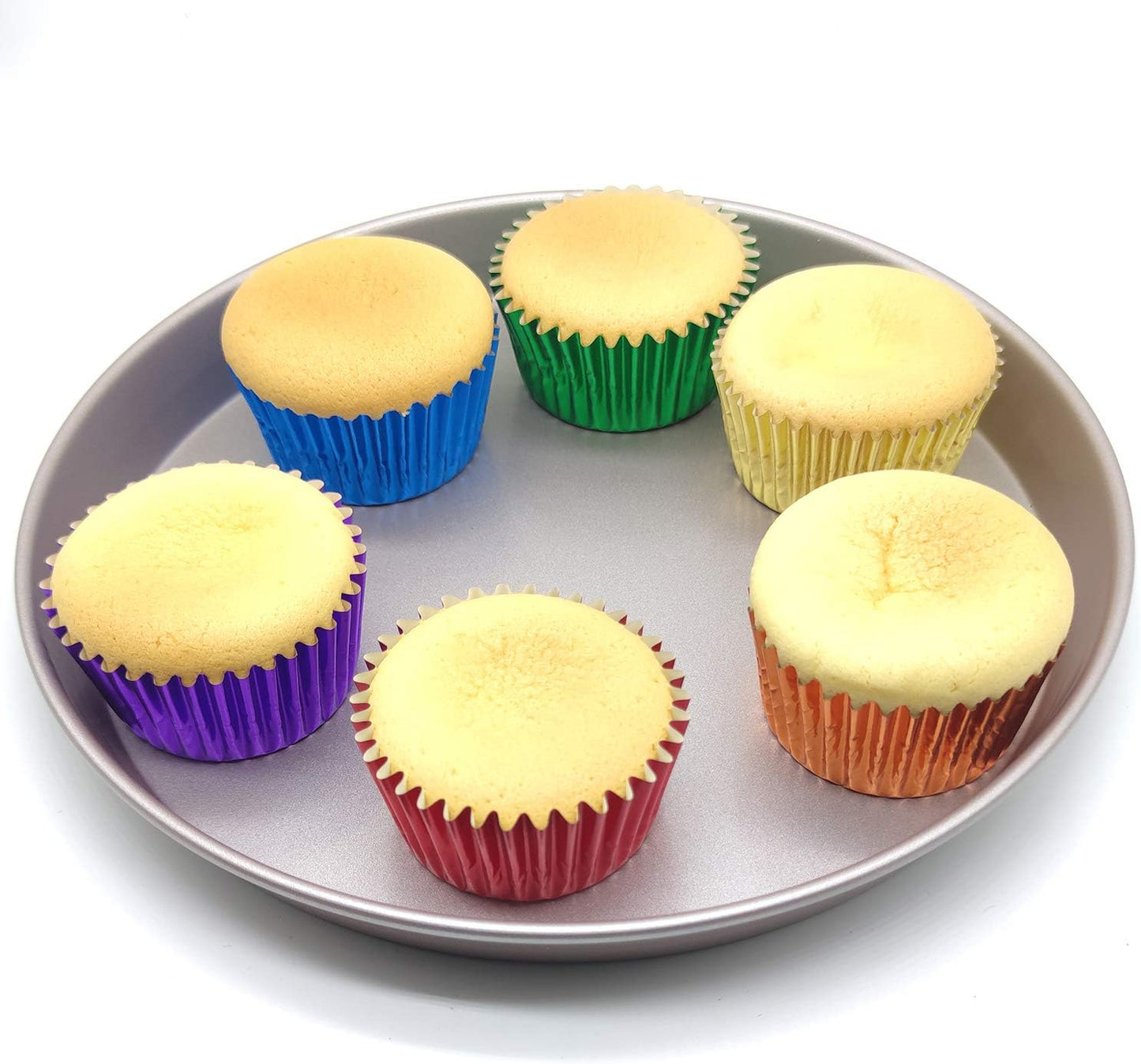 Rainbow 6 Bright Colors Standard Cupcake Liners Muffin Foil Paper Baking Cups, 120-Count