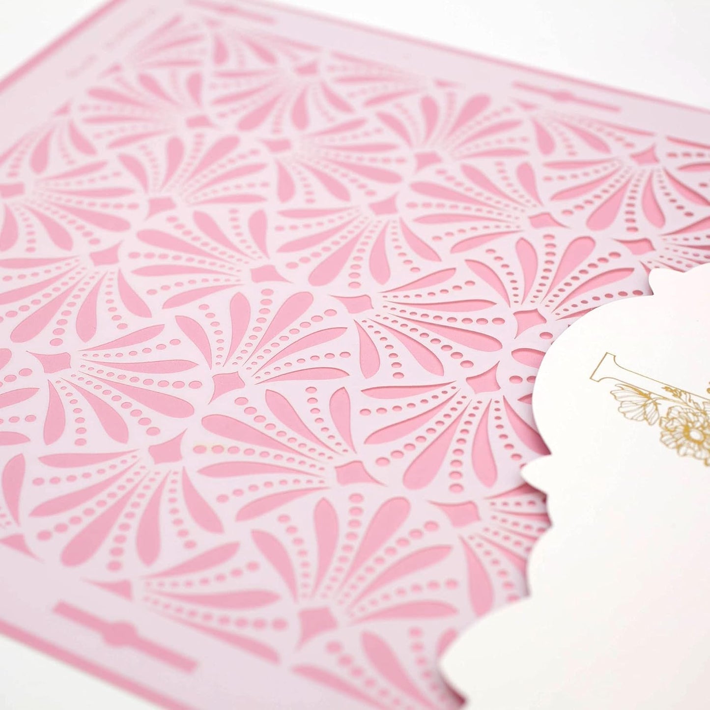 Cake Decorating Stencil for Tall Buttercream Cake, Royal Icing, Ganache, Paint, Airbrush (Glam)