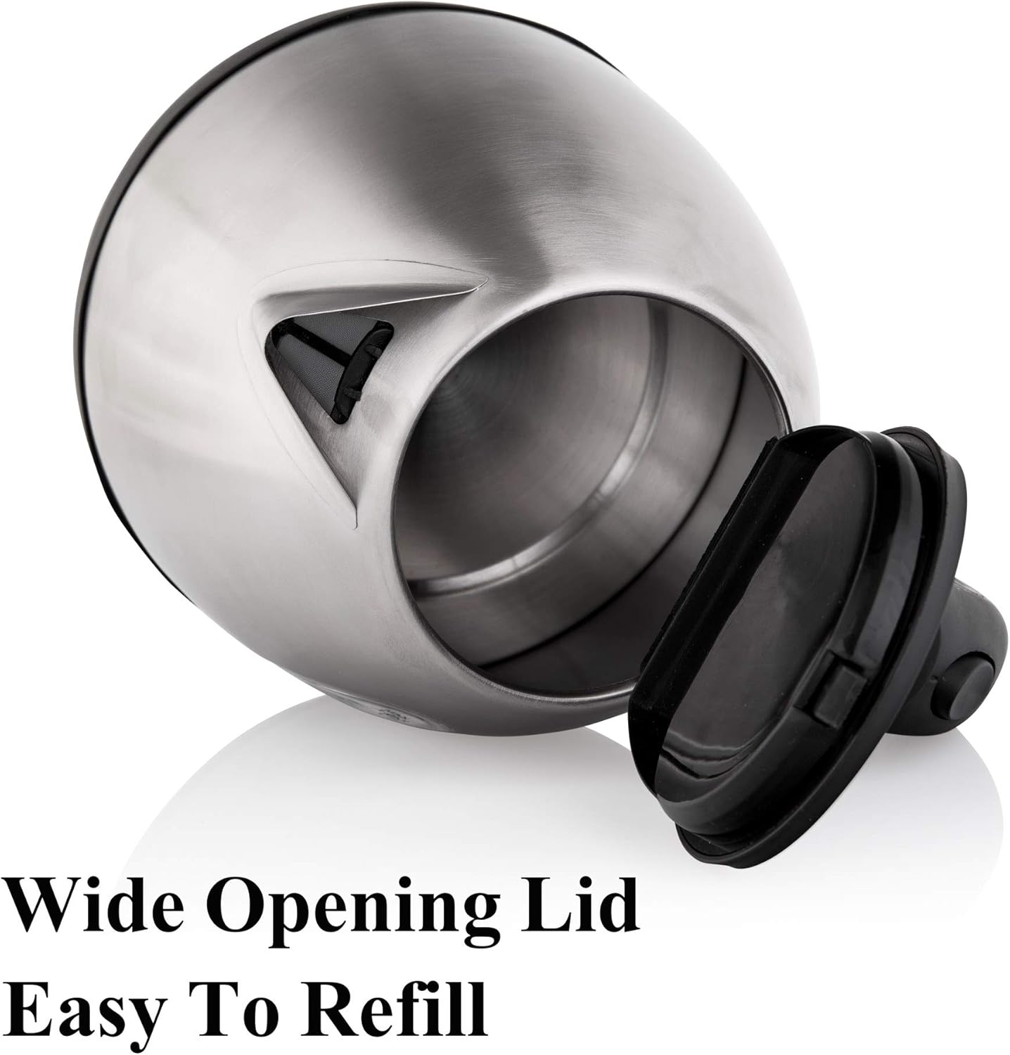 Mixpresso Stainless Steel Electric Kettle, Cordless Pot 1.2L Portable Electric Hot Water Kettle, 1500w Strong Fast Boiling Pot, Water Boiler, Electric Tea Kettle With Boil Dry Protection