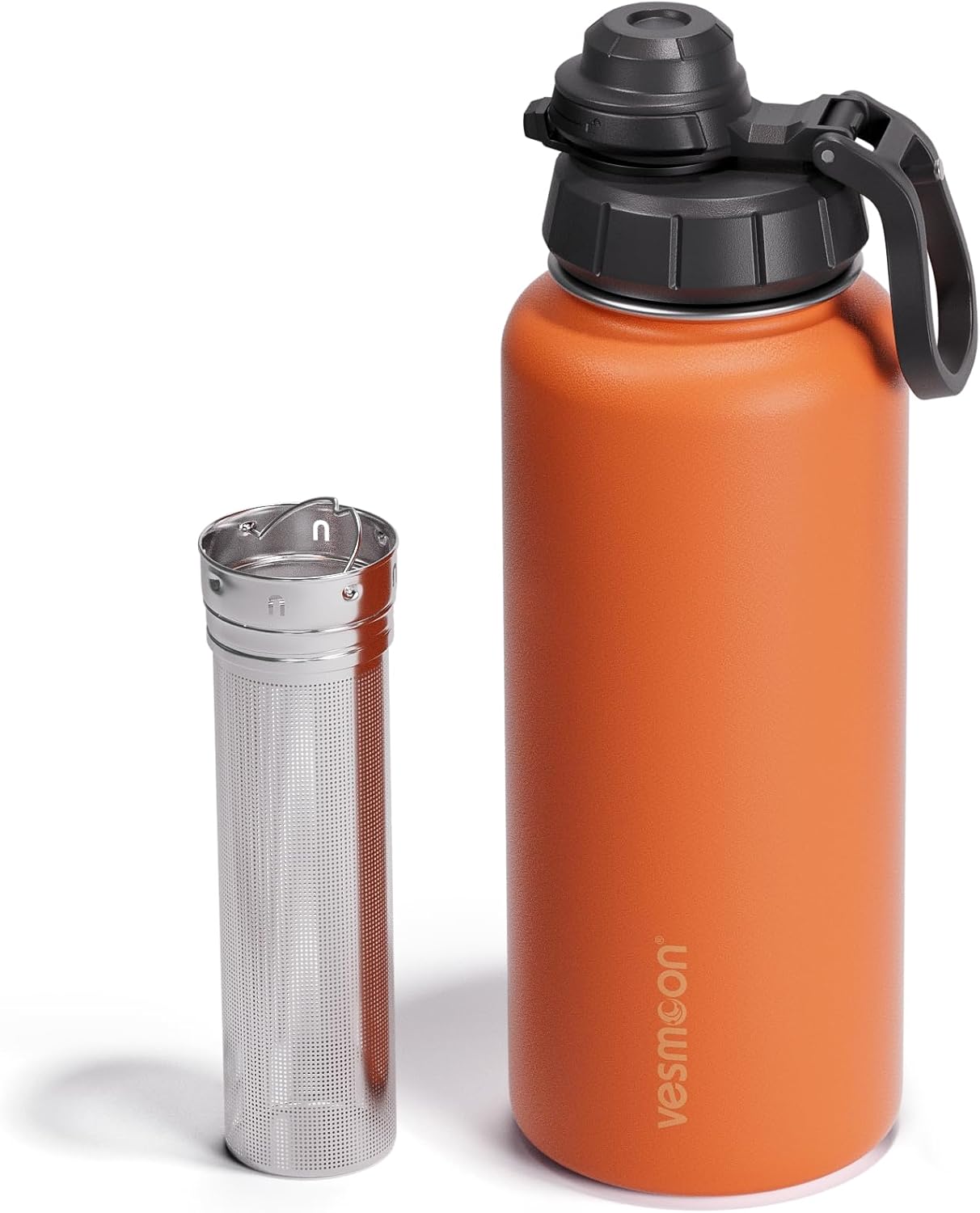 Vessence Tea Infuser Bottle - 32 Oz Insulated Loose Leaf & Fruit Infuser Bottle | Leak Proof with FlowSip Lid