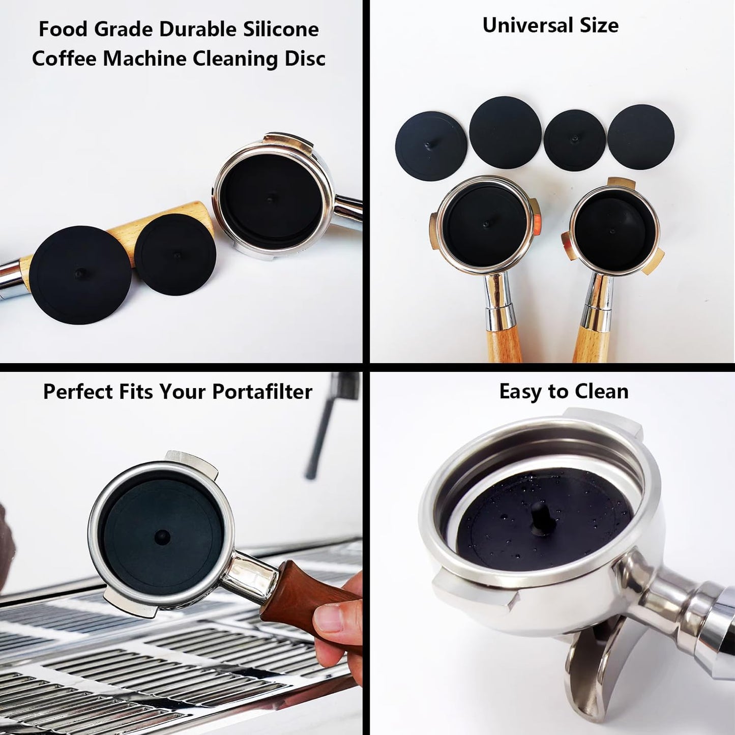 Espresso Coffee Machine Cleaning Brush Kit with Portafilter Cleaning Disc (Brush and Disc for 51mm Coffee Machine)