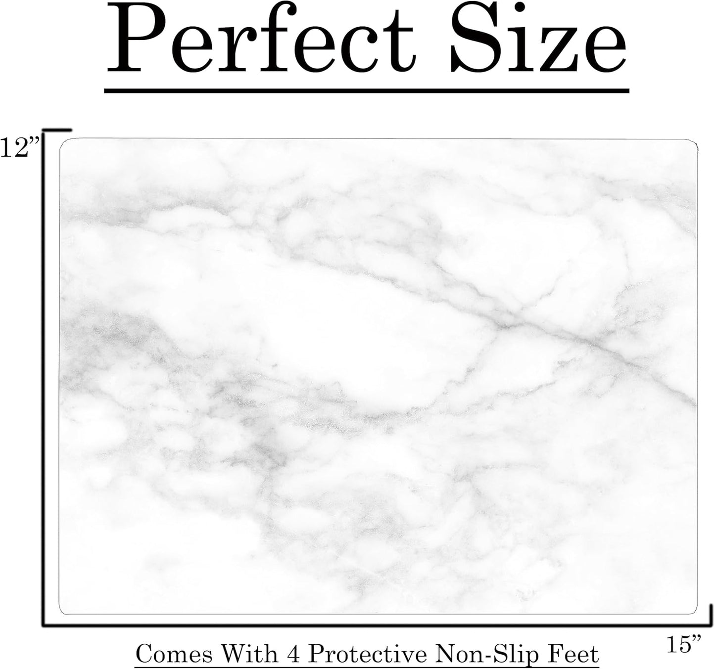 White Agate Marble Kitchen Glass Cutting Board Ocean Decorative Gift Marbled Granite Stone Rock Gift For Her Mom Wife (Marble)