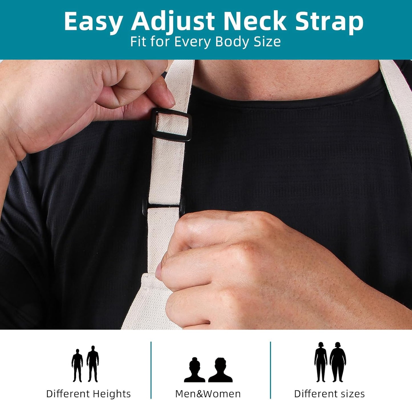 Chef Apron Unisex Two-Tone Professional Kitchen Bib Apron with 2 Pockets Cooking, Grilling, and Baking Gift