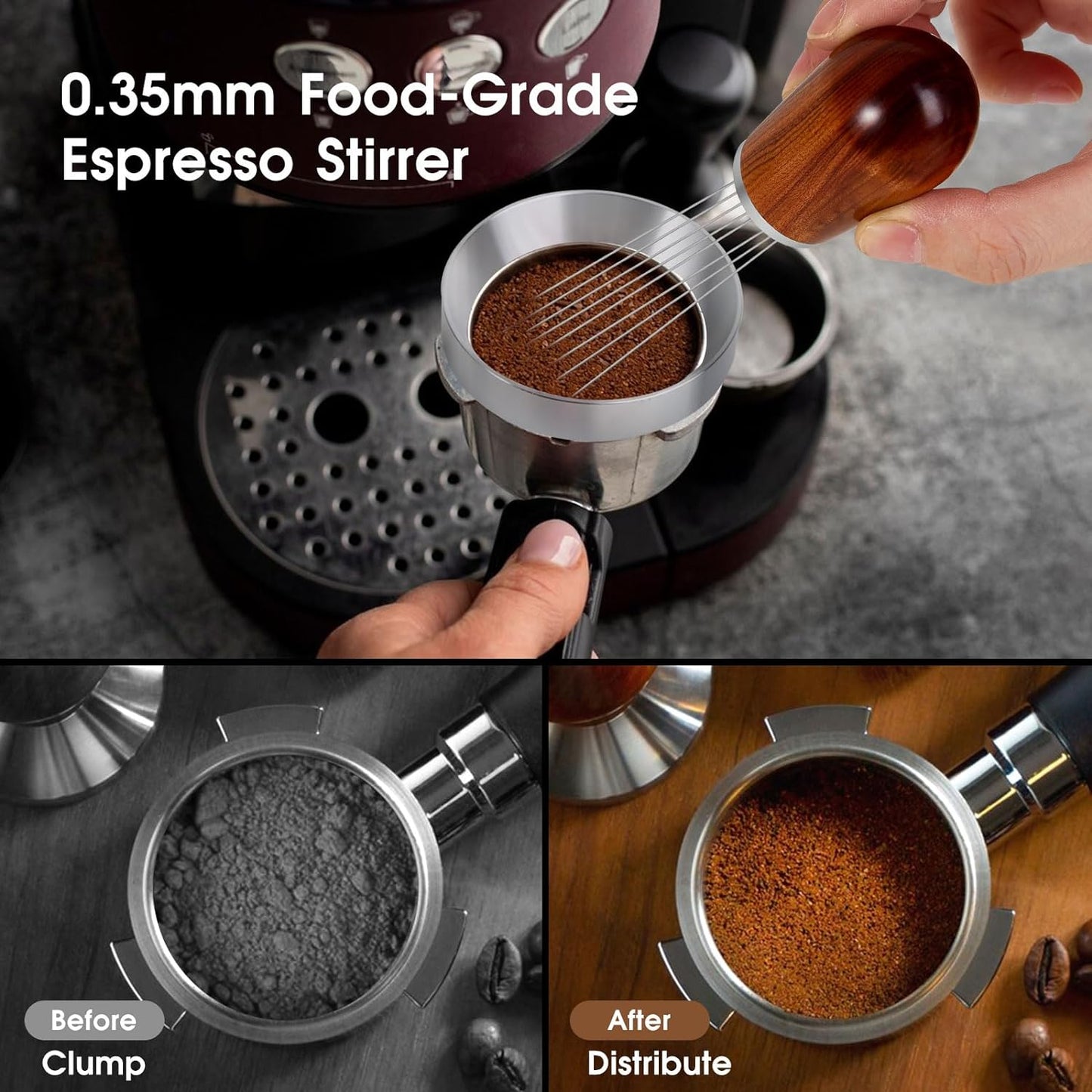 54mm Espresso Accessories Kit, WDT Tool, Dosing Funnel and Puck Screen Set, 316 Stainless Steel Needle Coffee Distribution Stirrer Fits Breville 54 mm Espresso Machines and Portafilter