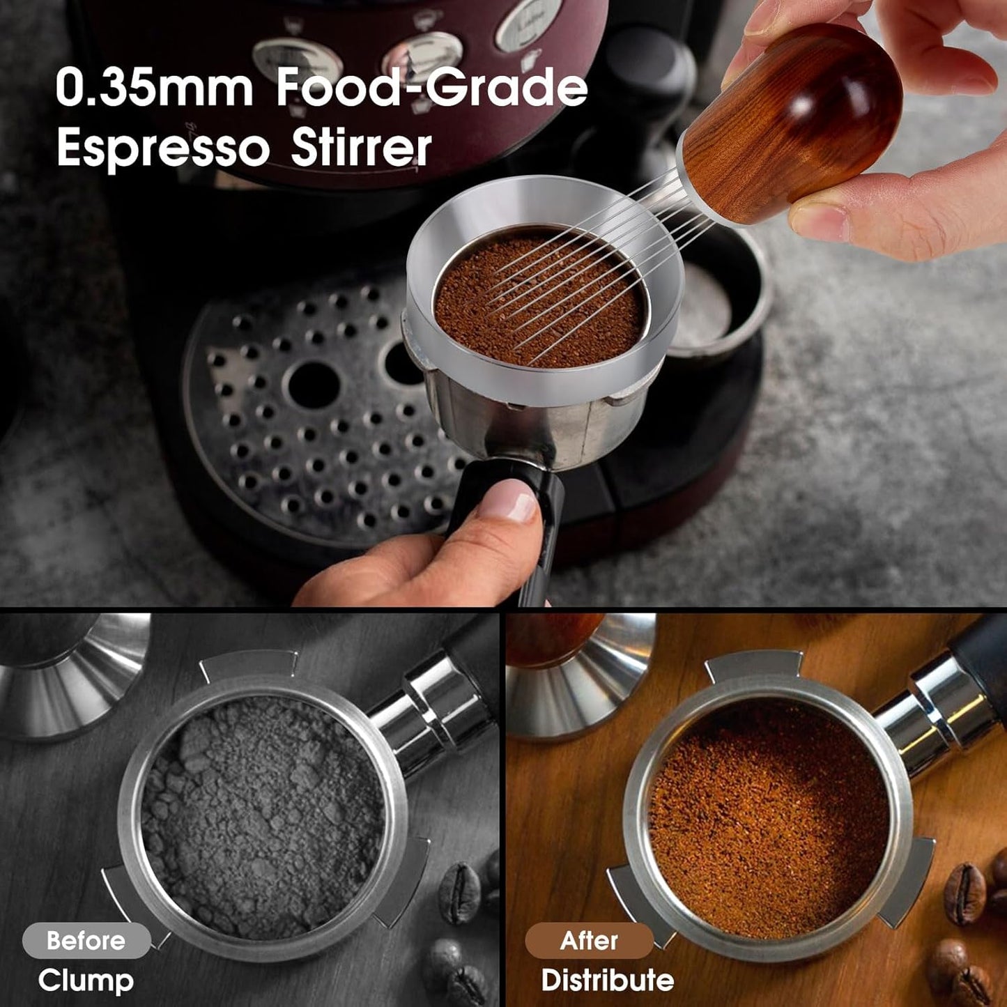 58mm Espresso Accessories Kit, WDT Tool, Dosing Funnel and Puck Screen Set, 316 Stainless Steel Needle Coffee Distribution Stirrer Fits Breville 58 mm Espresso Machines and Portafilter