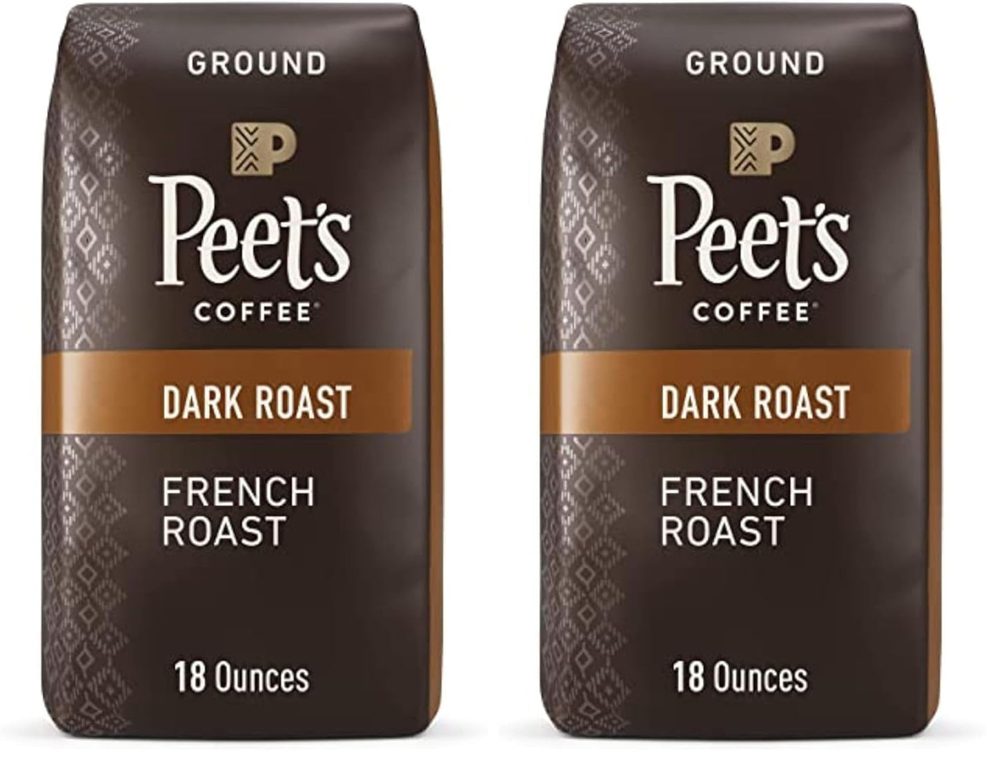 Peet's Coffee, Dark Roast Ground Coffee - French Roast 36 Ounces (2 Bags of 18 Ounces)