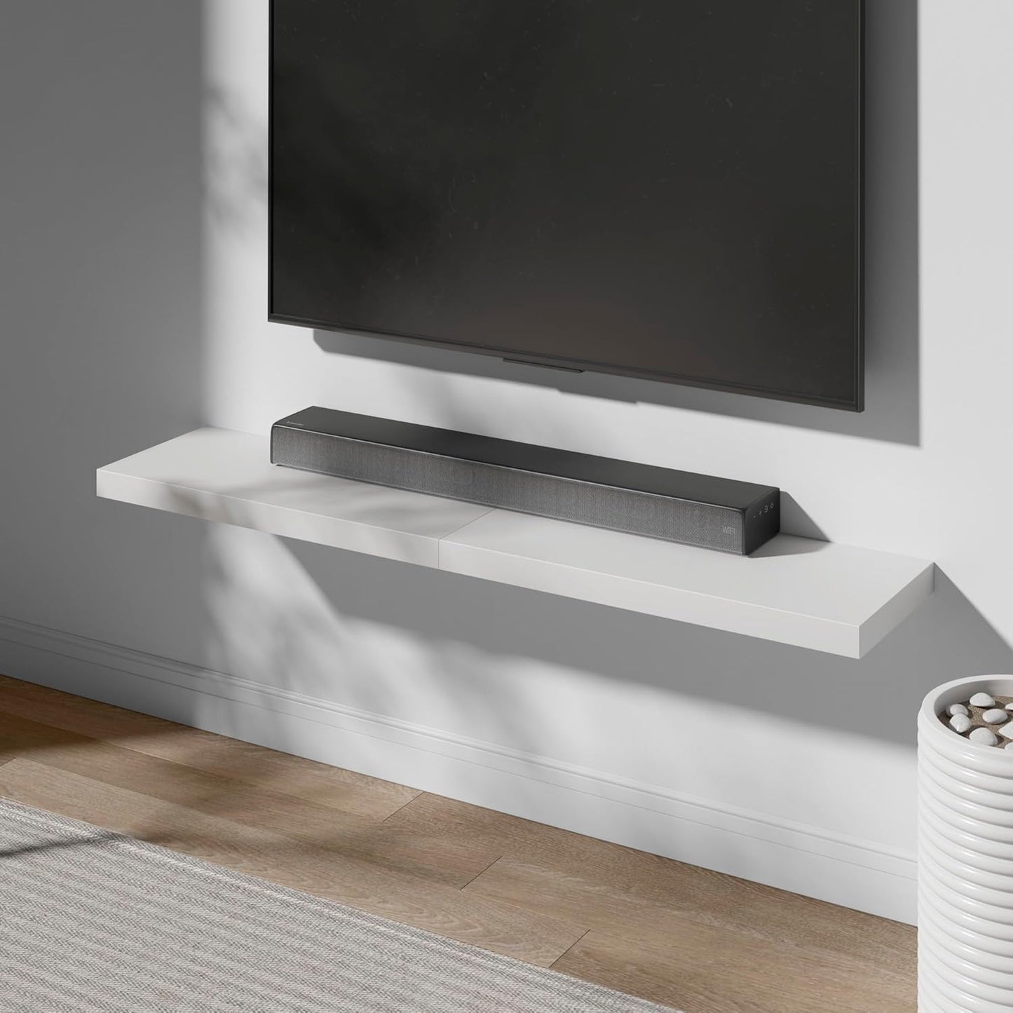 Floating Shelf, Set of 3 Wall Shelf, 30 in W x 12.75 in D x 2 in H Wooden Floating Wall Shelf with Invisible Brackets for Living Room/Bedroom/Bathroom/Kitchen Storage and Decor, White