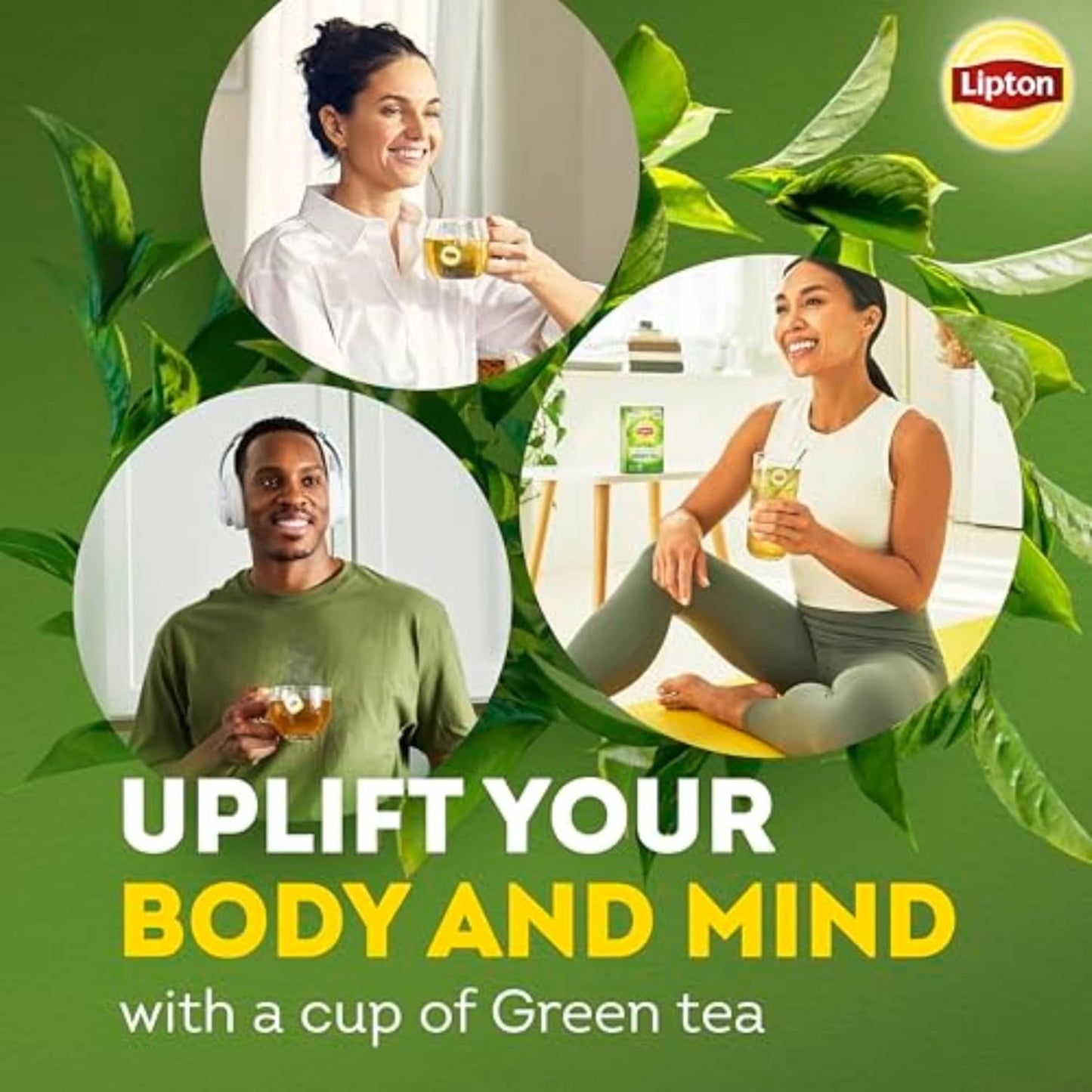 Lipton Signature Blend Green Tea Bags, Unsweetened Teabags for Hot Tea or Iced Tea with Caffeine and Flavonoids, 40 Total Tea Bags