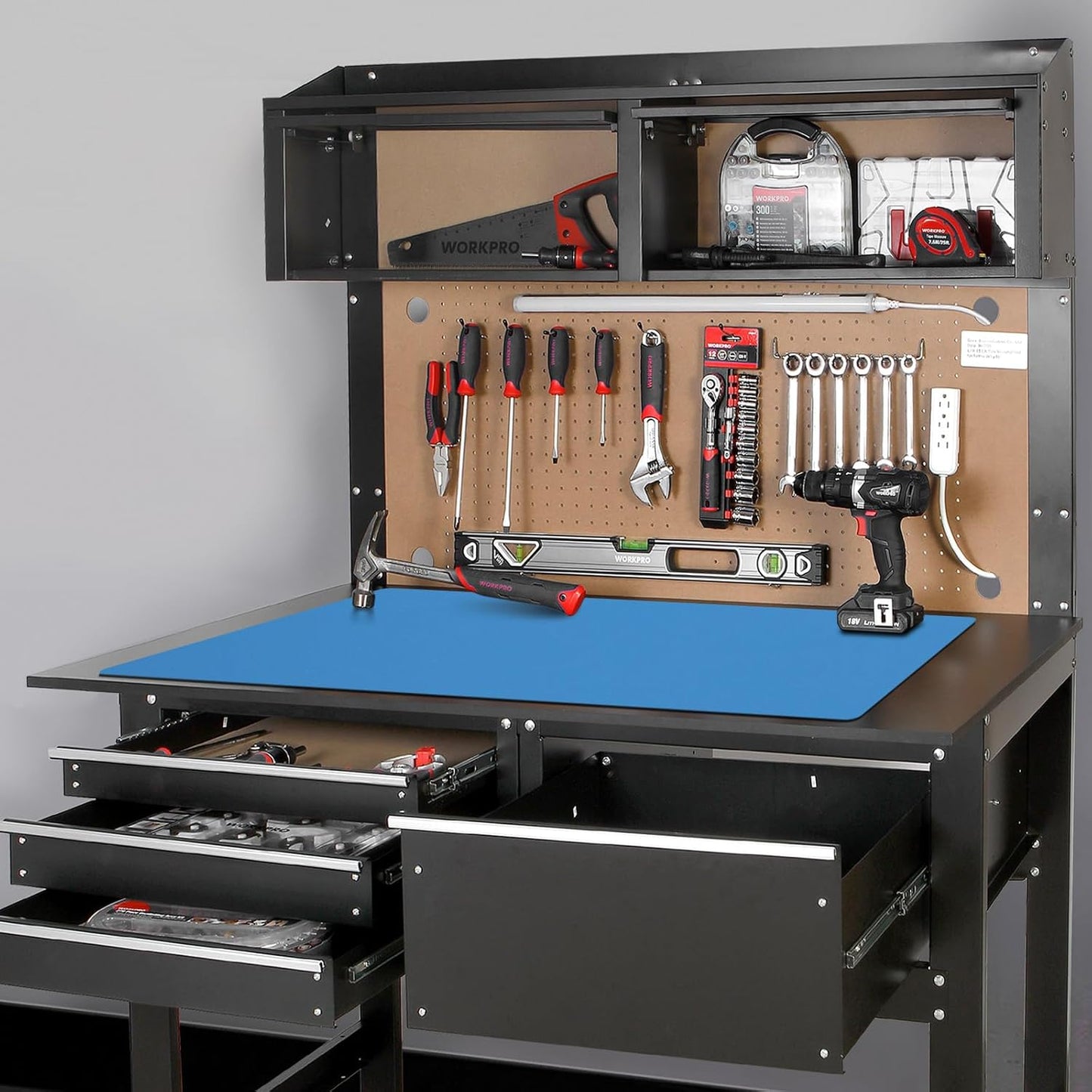 Silicone Mat Heat Resistant Mats for Countertop, Large Silicone Mats for Kitchen Counter Crafts Workbench Table, Size 48x24 inches Thick 2mm,Rolled Package,Light Blue