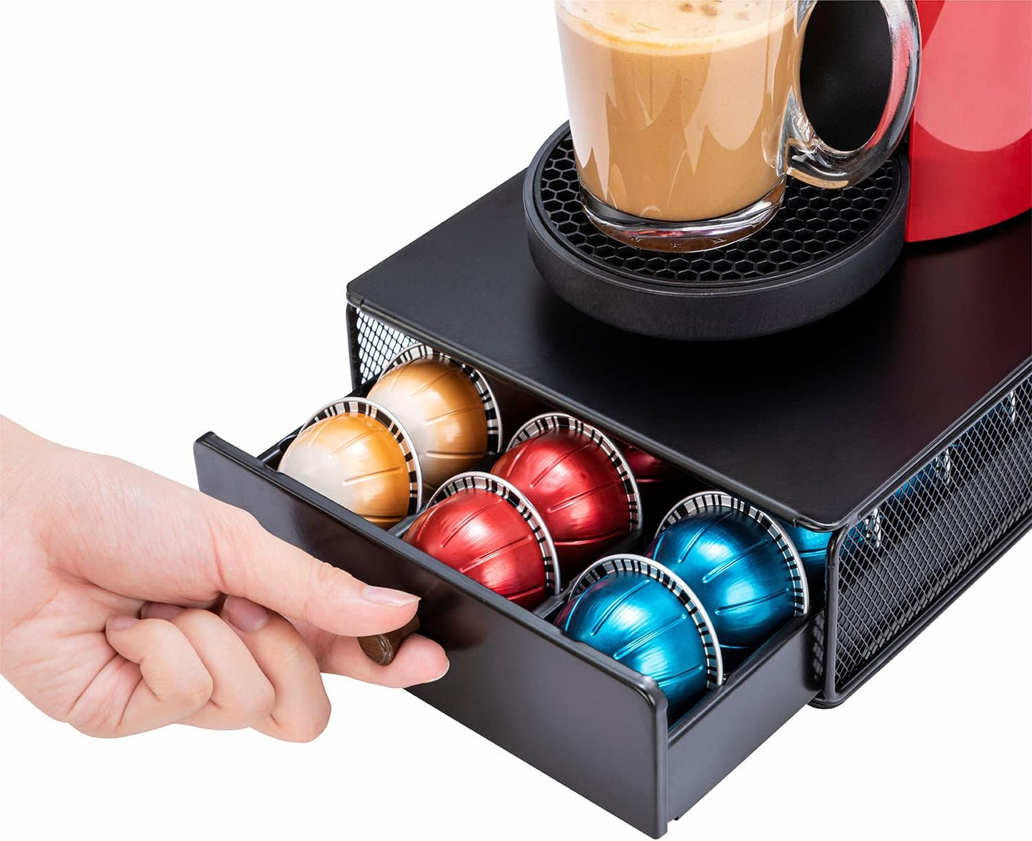 Rice rat Vertuo Capsule Holder Drawer for Nespresso with Handle (30 Pods)