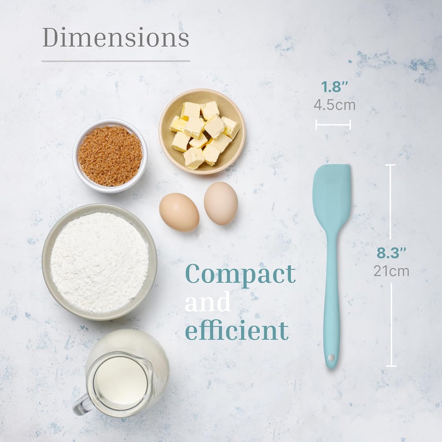 Silicone Spatula Set – 2-Piece Set of Rubber Spatulas for Non-Stick Cookware – Kitchen Tools and Accessories with Comfortable Handles, Heat-Resistant Utensils for Cooking and Baking – Pastel Blue