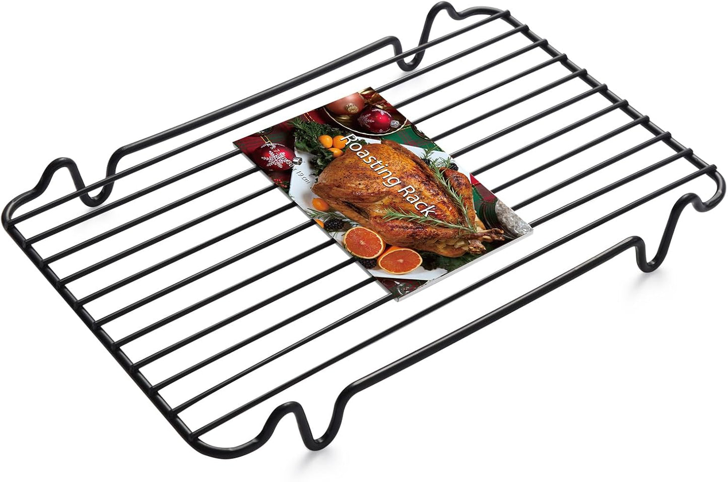 Roasting Rack,Heavy Duty Turkey Rack for Roasting Pan,Oven Roasting Rack Insert for Baking,Oven Cooking,Cooling and Grilling with Integrated Feet,Nonstick Coating,Dishwasher Safe(12"x 7.5")