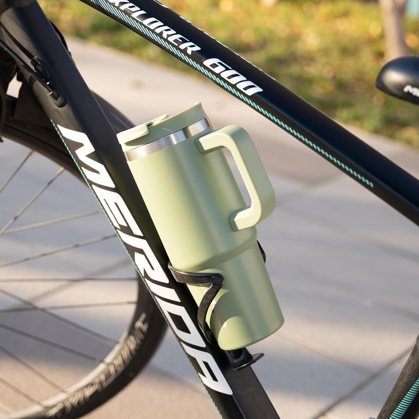 BJPKPK 30 oz Stainless Steel Tumbler With Handle Insulated Tumblers With 2 Straw Travel Coffee Mug With Lid,Sage