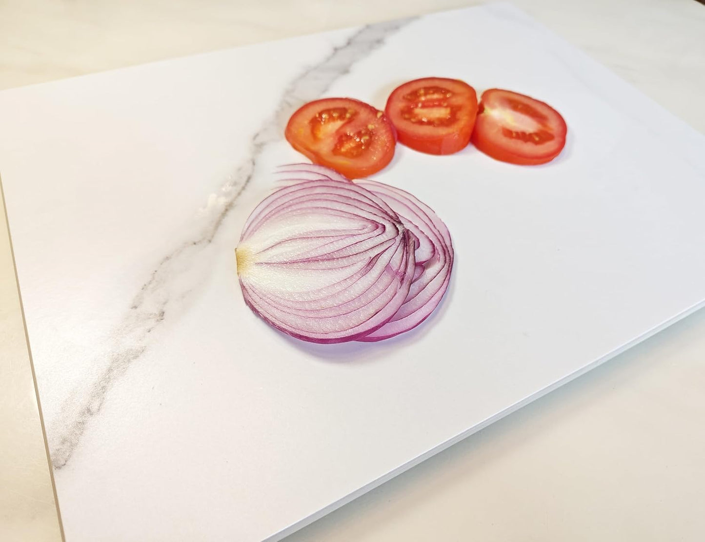 Multi-Purpose Pastry Marble Design Stone Tray Cutting Board Slab With Non-Slip Feet,Stone Cheese Pastry Board,Marble Serving Tray, Easy To Clean(16" x 12") (XR902, 16 * 12)