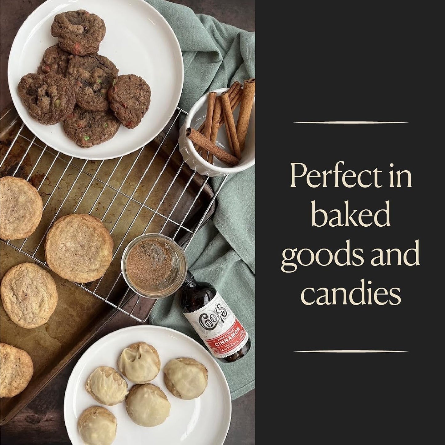 Cook's Pure Cinnamon Extract Made From Fine Ceylon Cinnamon, Premium All Natural Cinnamon Extract for Baking, Cooking, Beverages and Candies, 16 oz