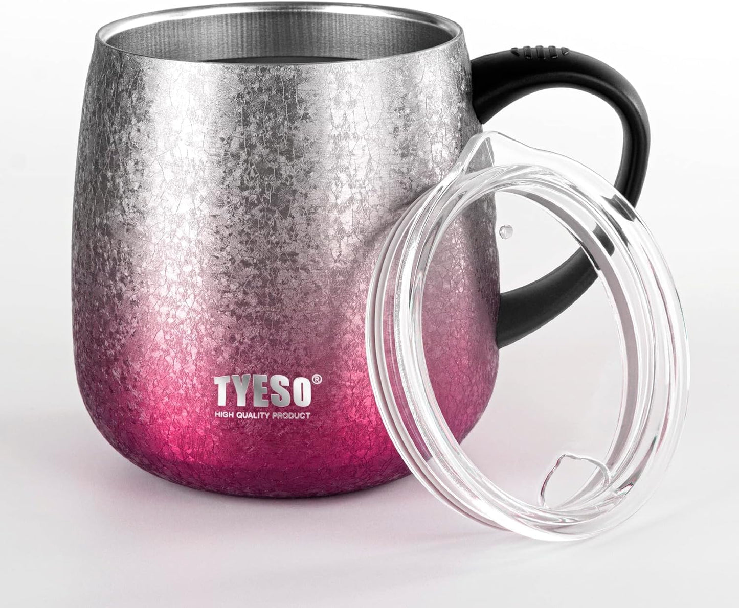 TYESO Office Coffee Mug,Vacuum Insulated Mug Double Wall Stainless Steel Tumbler Cup, Thermal Coffee Mug (Purple, 16 oz)