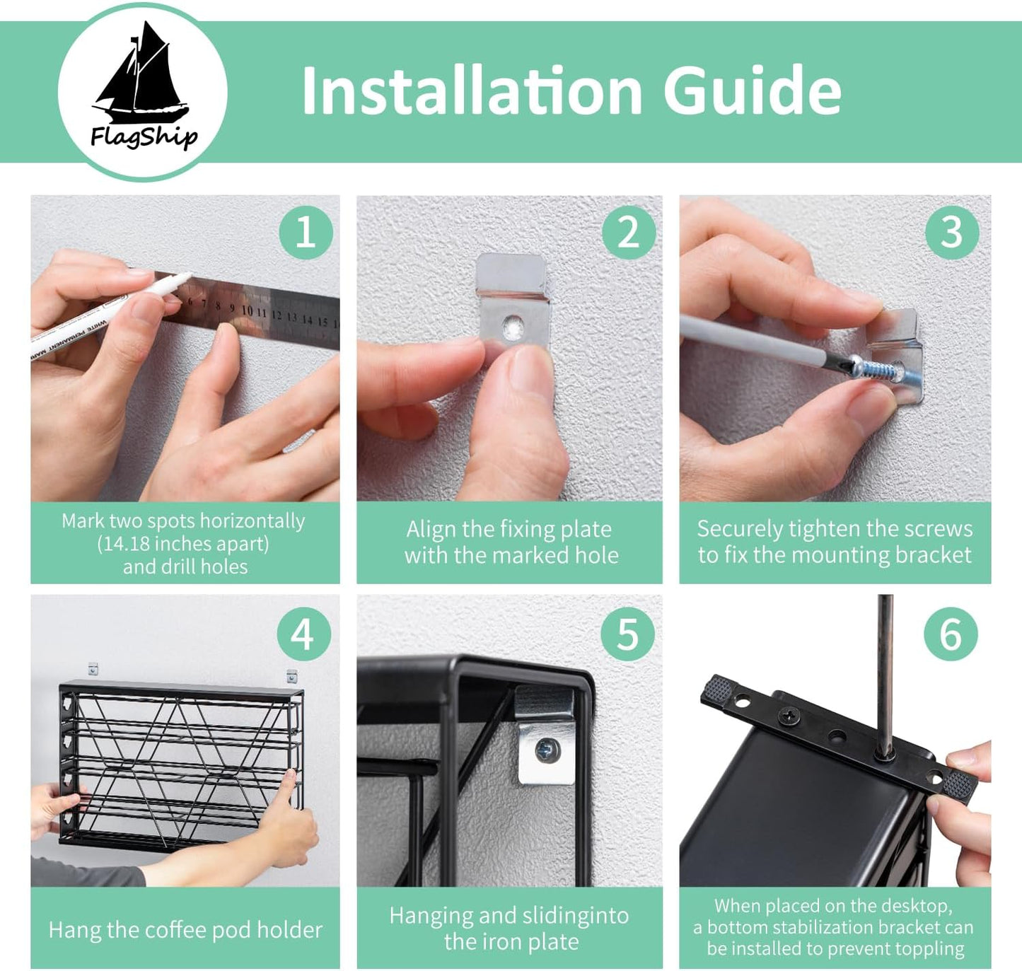 FlagShip K Cup Holder for Keurig Pods Coffee Pod Storage 4 Tier K Cup Drawer Organizer for Counter (28 Pods Capacity)