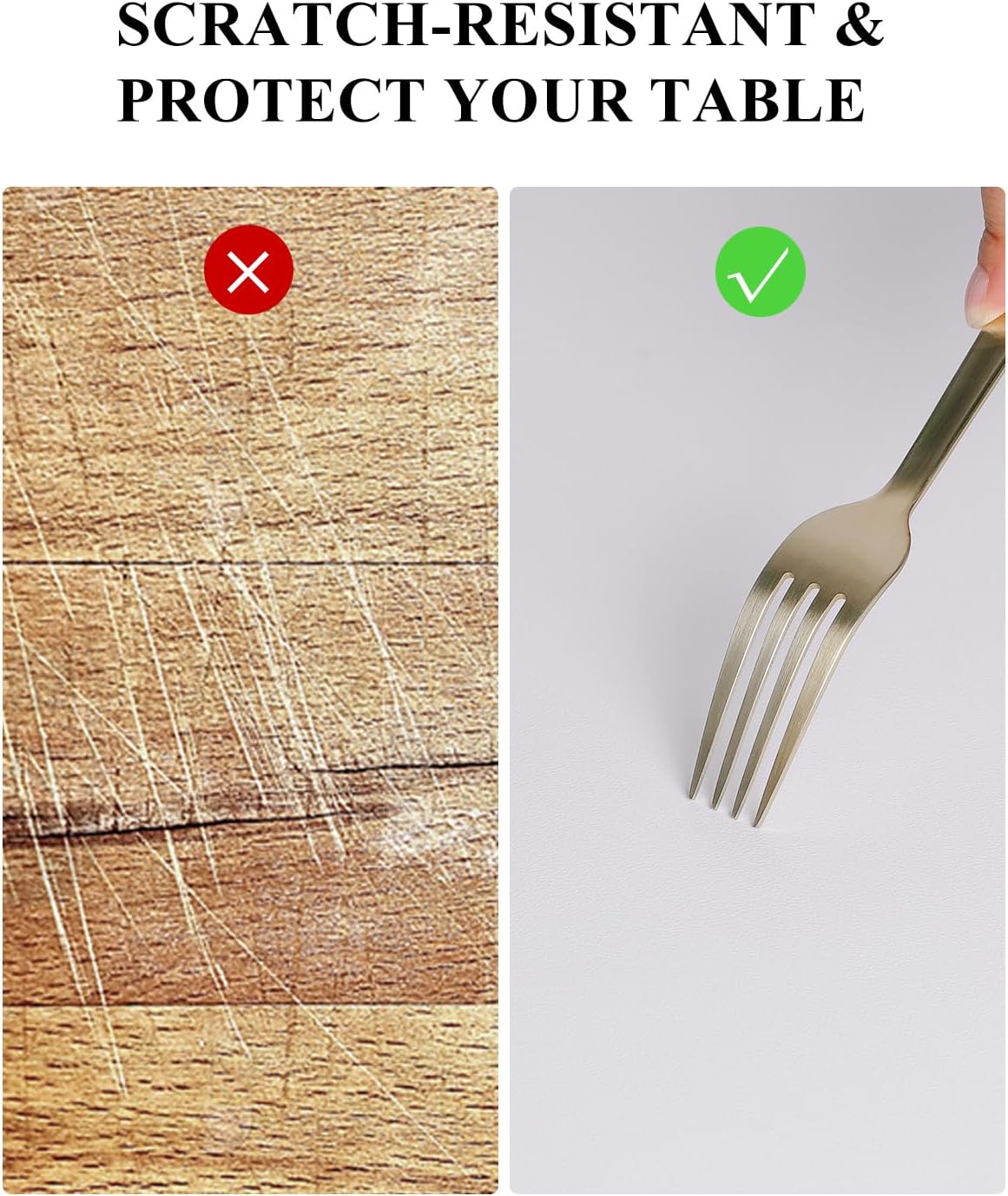 Pure White Plastic Table Cover Protector, 42" Round Waterproof Easy Flat PVC Desk Pad Mat, 1.5mm Thick Vinyl Table Top Protector for Dining Room Table, Office, Dresser